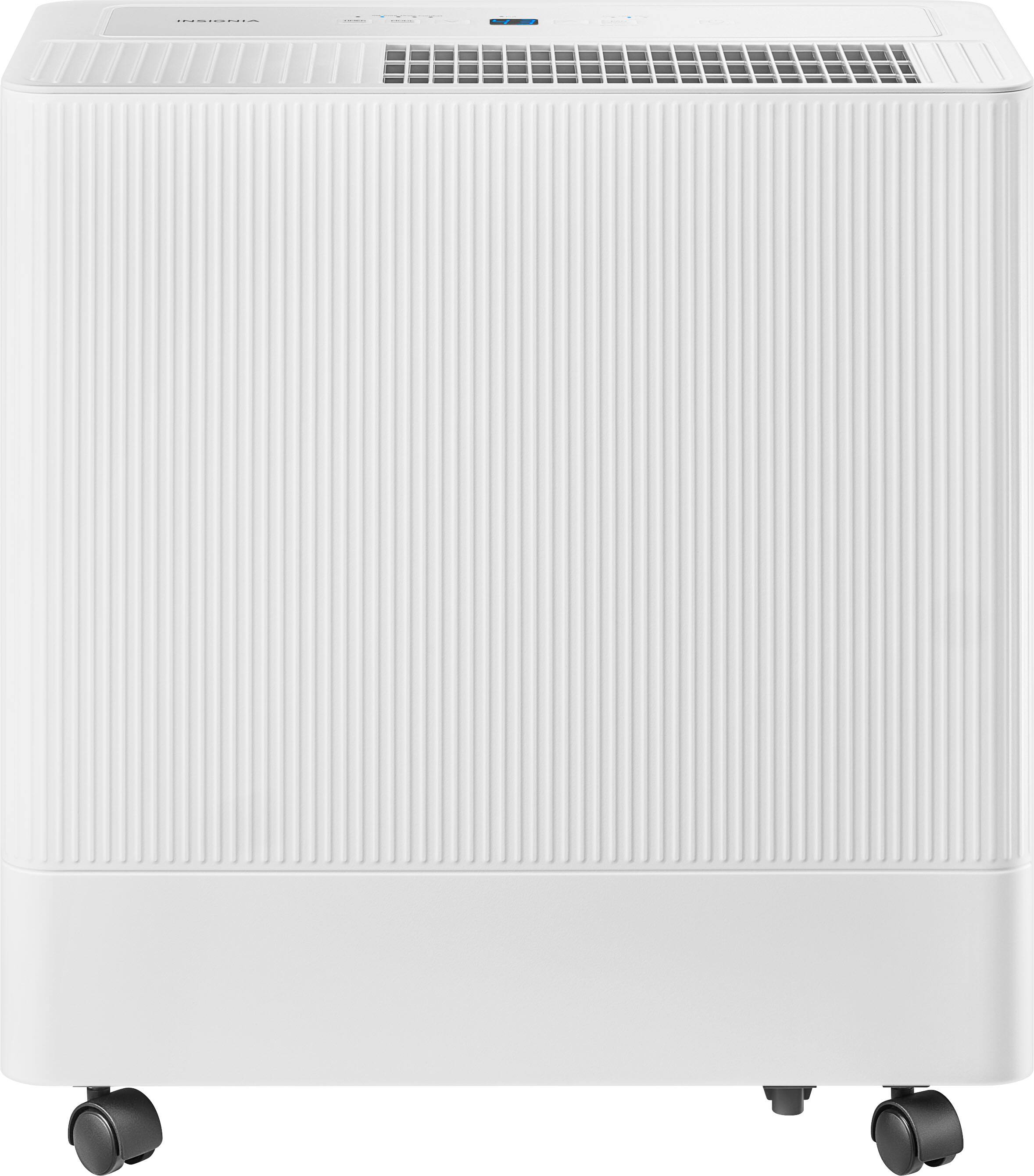 Front. Insignia™ - 3,000 Sq. Ft. 50-Pint Portable Dehumidifier with 6.34 qt Bucket Capacity and ENERGY STAR Certification - White.