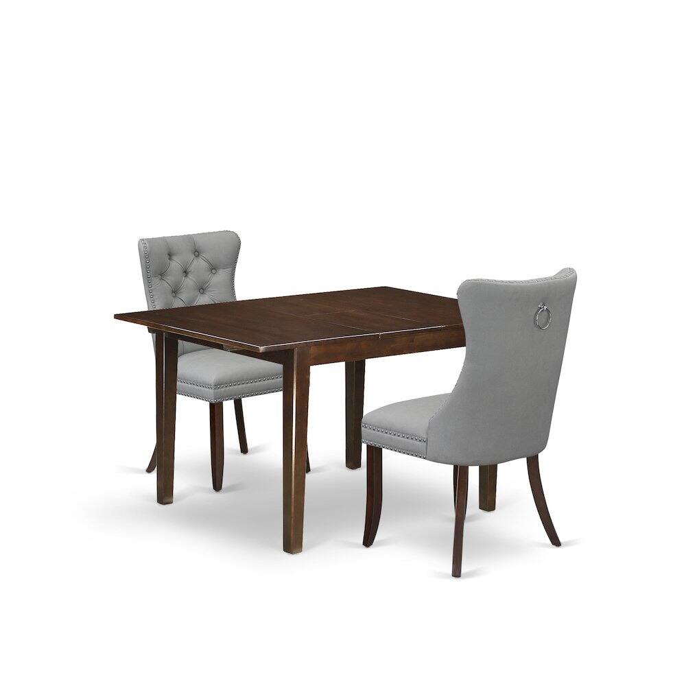 Back. East West Furniture - 3 Piece Kitchen Table Set - Red.