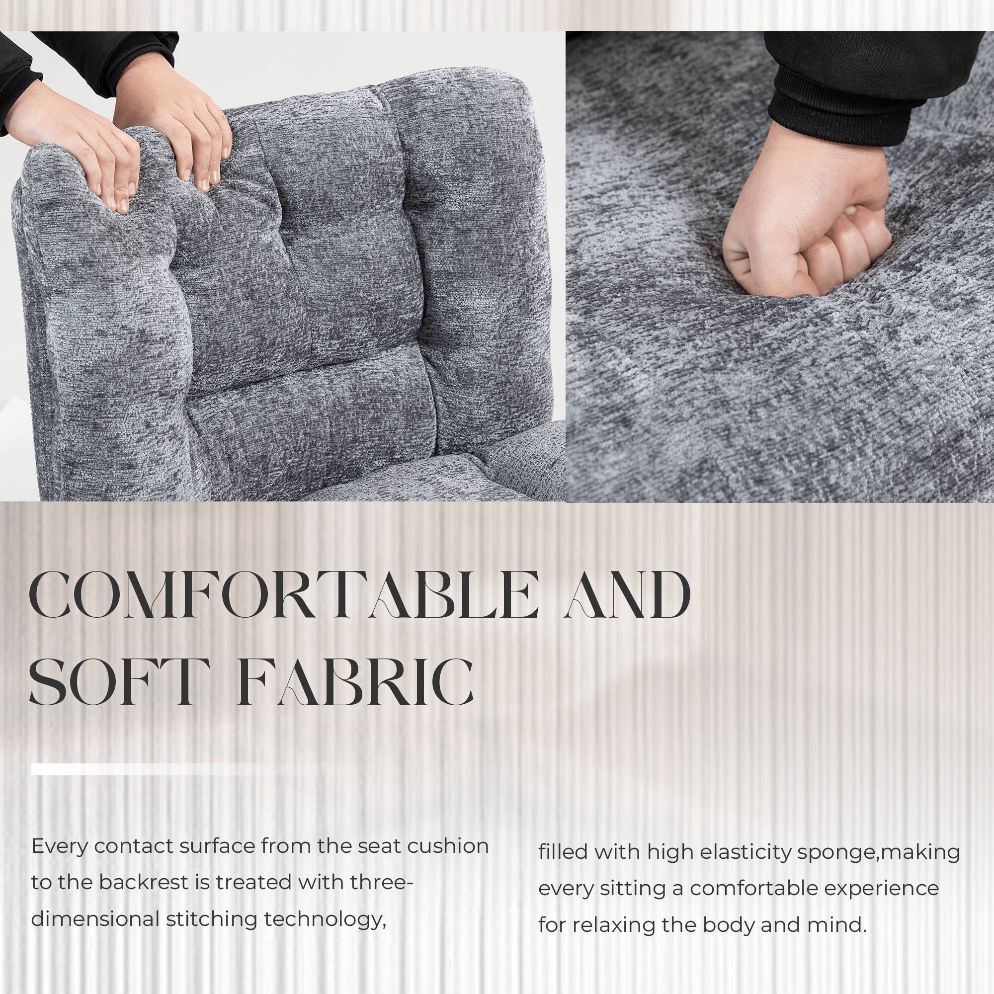 COMFORTABLE AND SOFT FABRIC

Every contact surface from the seat cushion to the backrest is treated with three-dimensional stitching technology, filled with high elasticity sponge, making every sitting a comfortable experience for relaxing the body and mind.