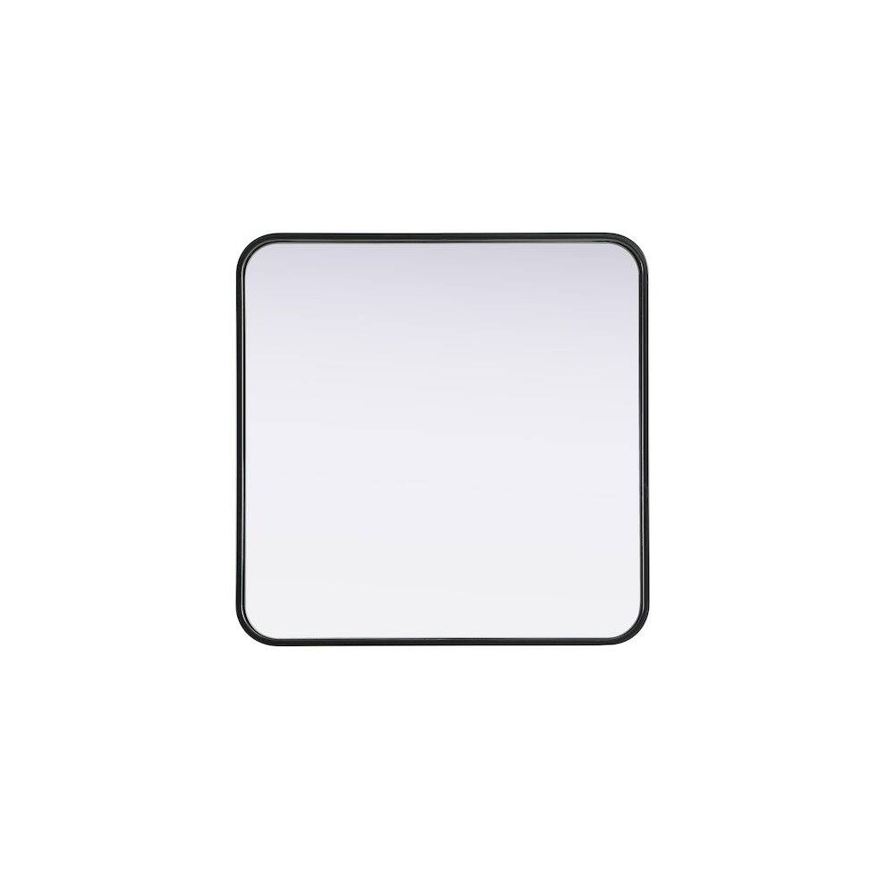 Alt View 4. Elegant Decor - Contour Metal Square Mirror 24x24 in Black - Black.
