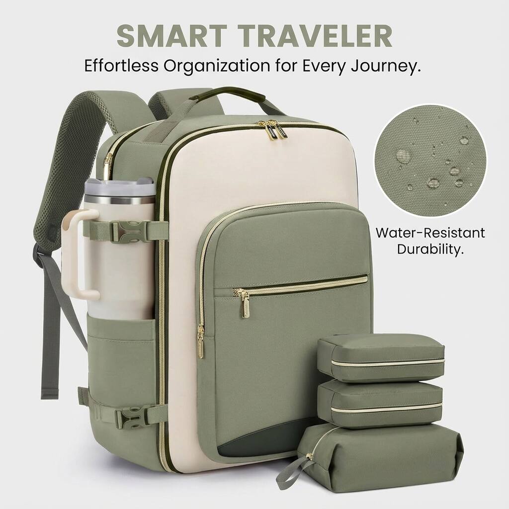 SMART TRAVELER  
Effortless Organization for Every Journey.  
Water-Resistant Durability.