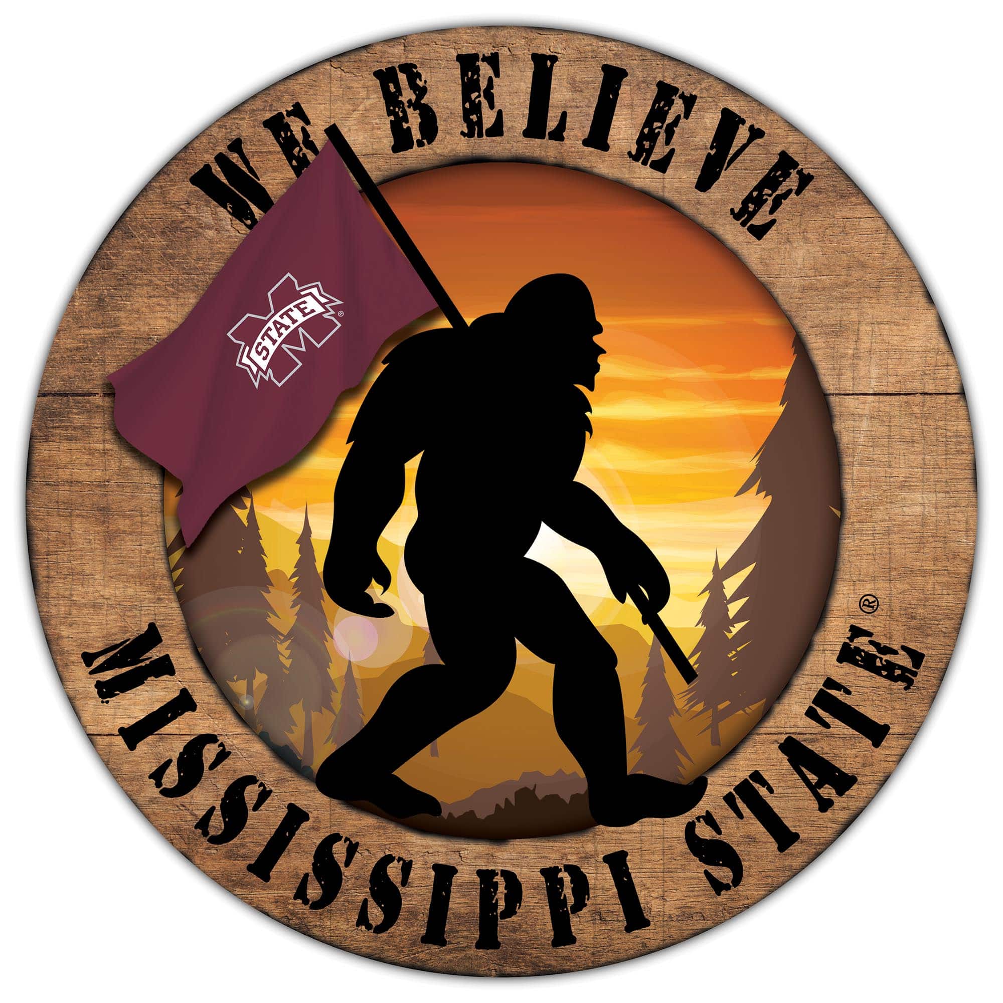 Fan Creations - Mississippi State Bulldogs 12'' We Believe Bigfoot Circle Sign - Multicolor