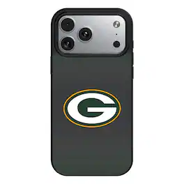 Keyscaper - NFL - Green Bay Packers Linen Logo iPhone Magnetic Bump Case - 15 - Black