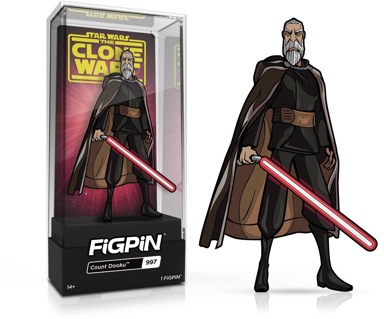 PopMarket - FiGPiN - Star Wars The Clone Wars - Count Dooku Enamel Pin (997) - COLLECTABLES - Multicolor