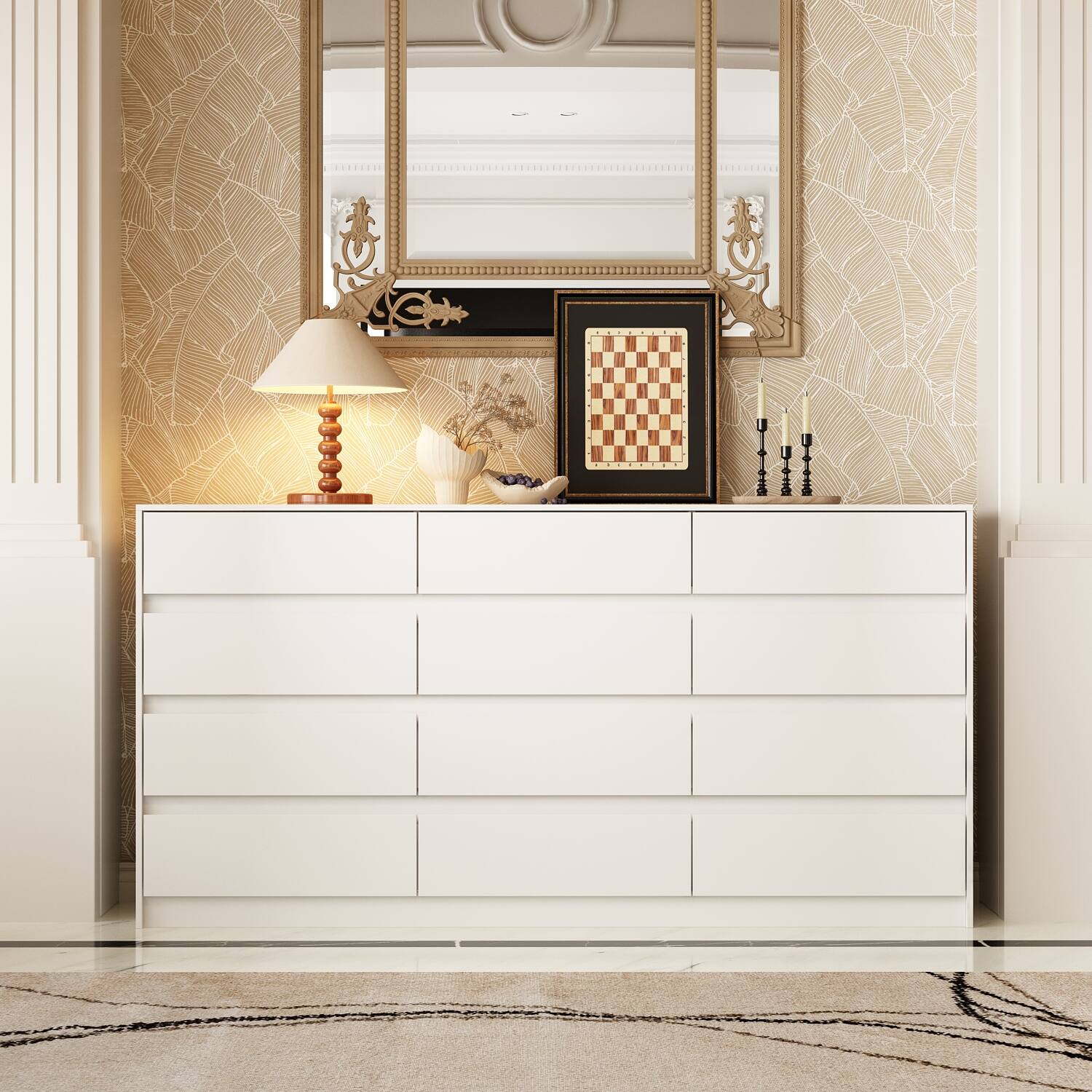 Alt View 1. Famapy - Famapy Horizontal Dresser: Minimalist Design with Smart Storage - White.