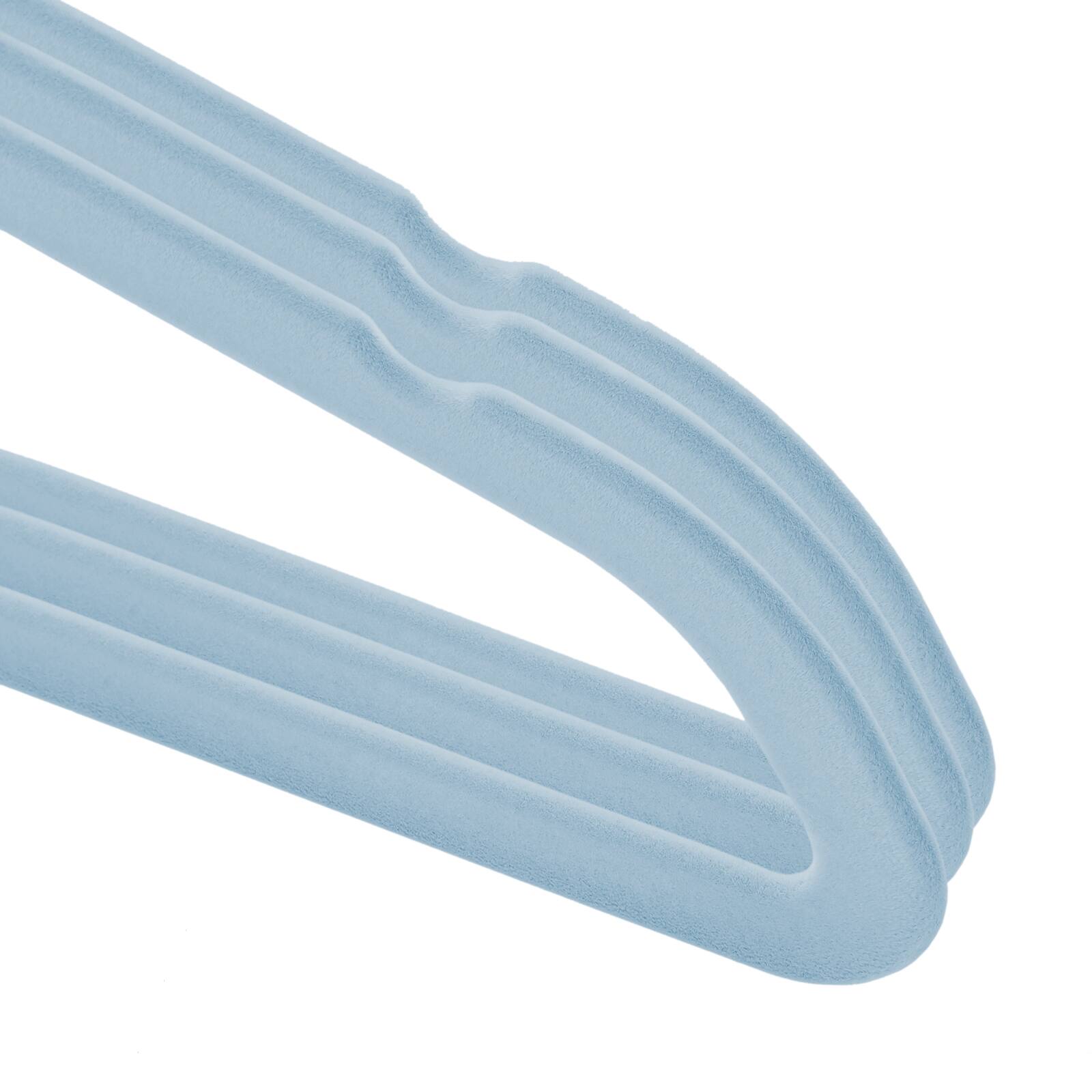 Alt View 2. Casafield - 50 Velvet 14-in Kid's Hangers - Light Blue.