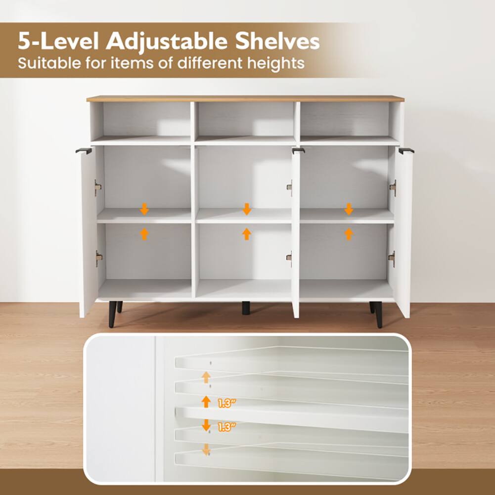 5-Level Adjustable Shelves  
Suitable for items of different heights  
1.3"