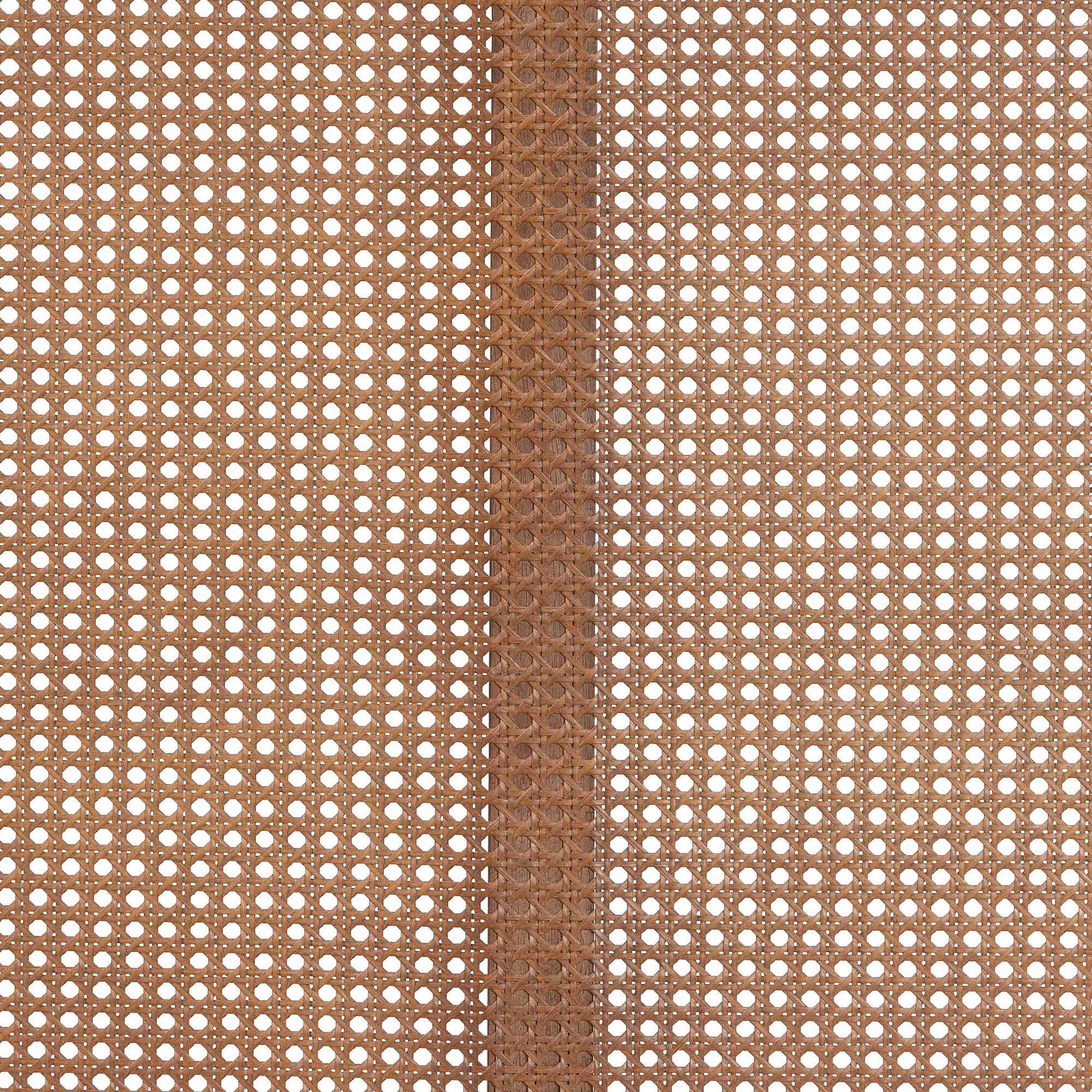 Left. Baxton Studio - Orianthe Scalloped Headboard - Boho Chic Bed Backrest with Cane Woven Panel, Modern Minimalist Bedroom Décor, Queen Size - Walnut Brown.