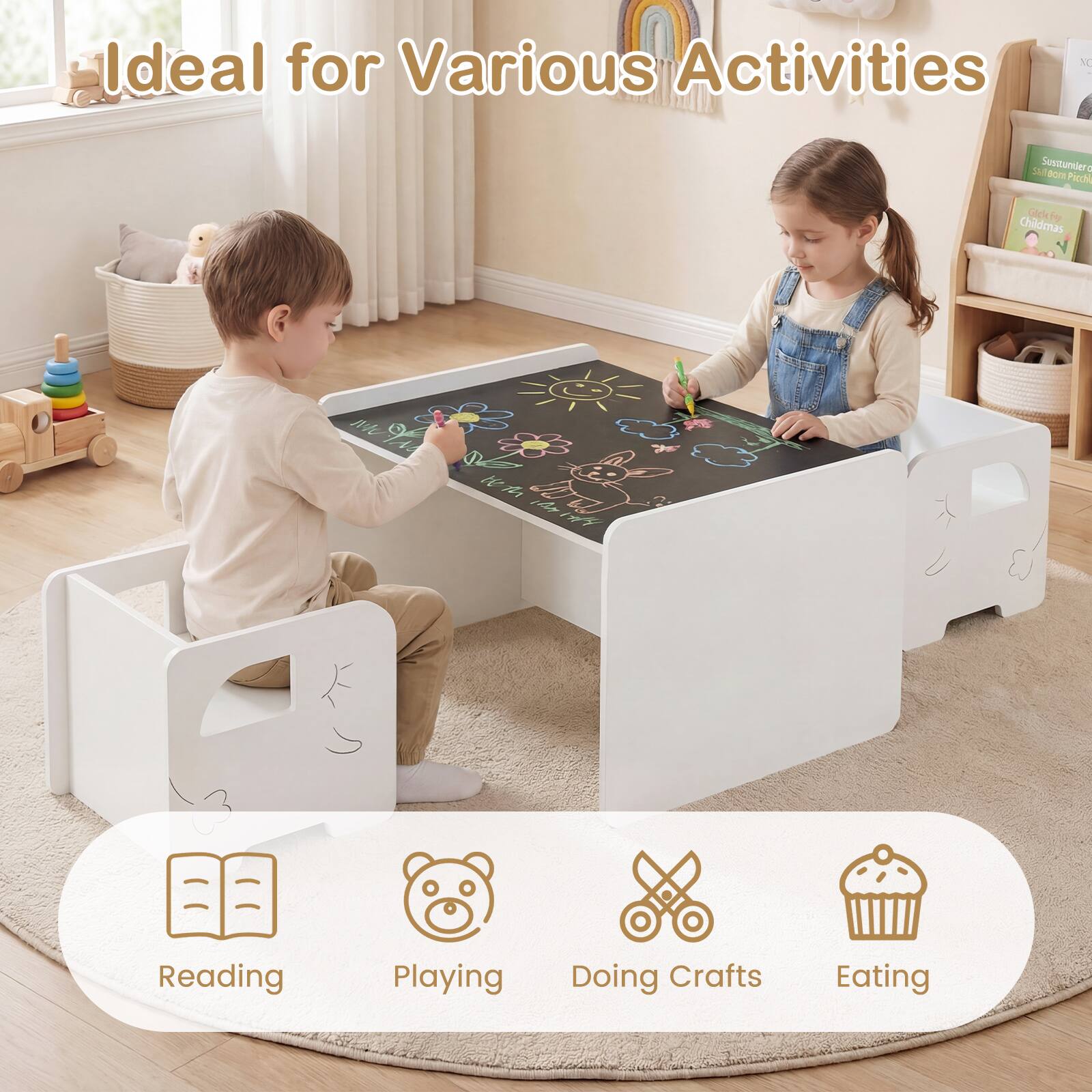 Ideal for Various Activities

- Reading
- Playing
- Doing Crafts
- Eating