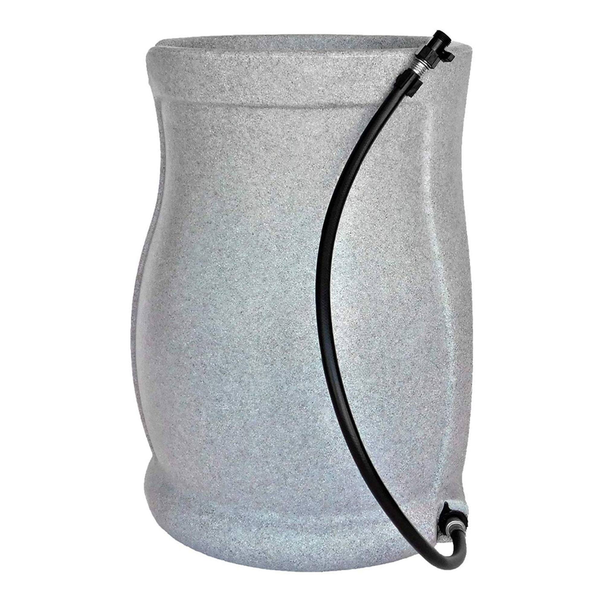 Alt View 7. FCMP Outdoor - FCMP Outdoor Catalina 45 Gallon Water Outdoor Rain Catcher Barrel, Light Granite - Light Granite.