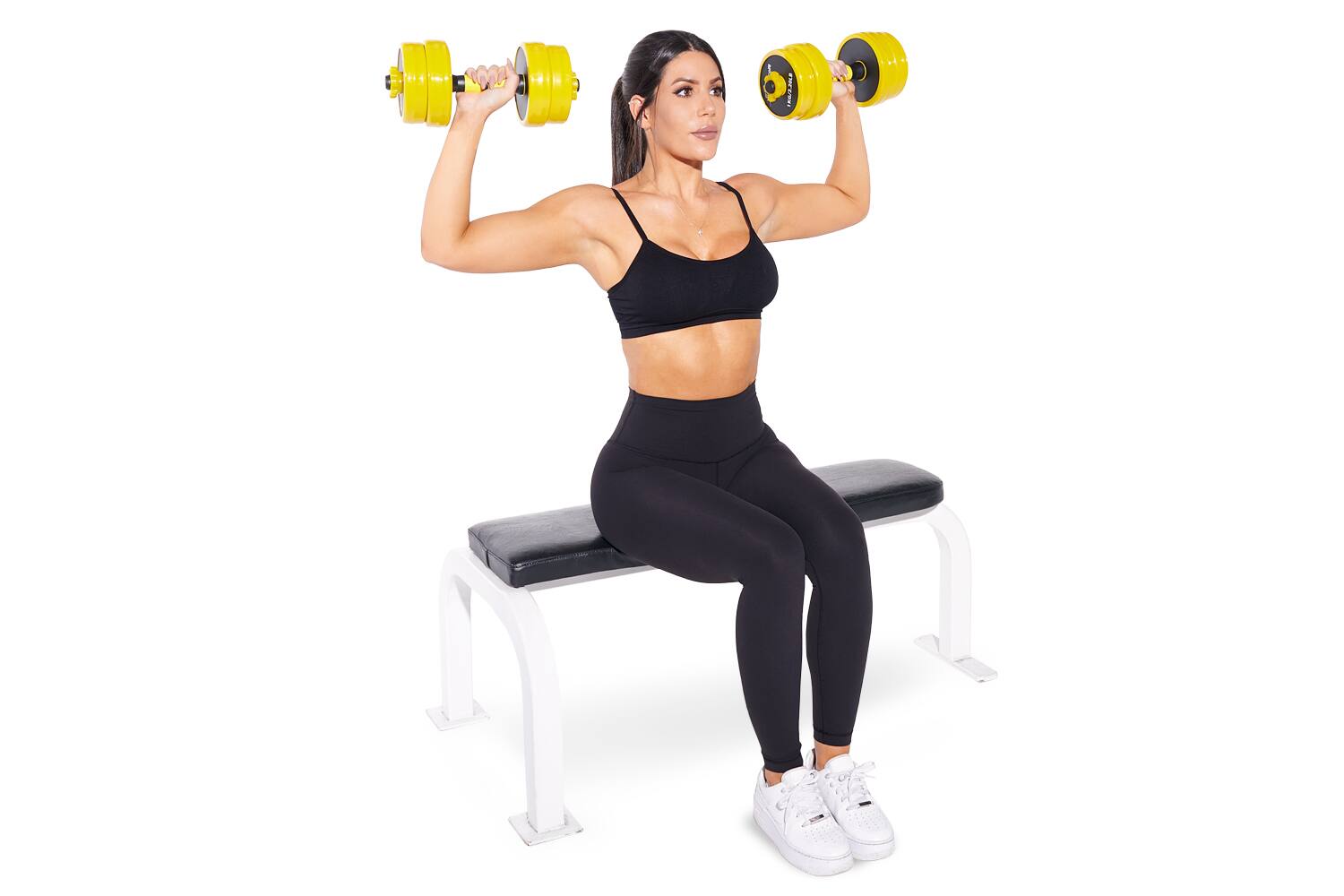 Alt View 1. ProsourceFit - ProsourceFit Adjustable Dumbbells and Barbell Set, 22 lbs - Yellow.