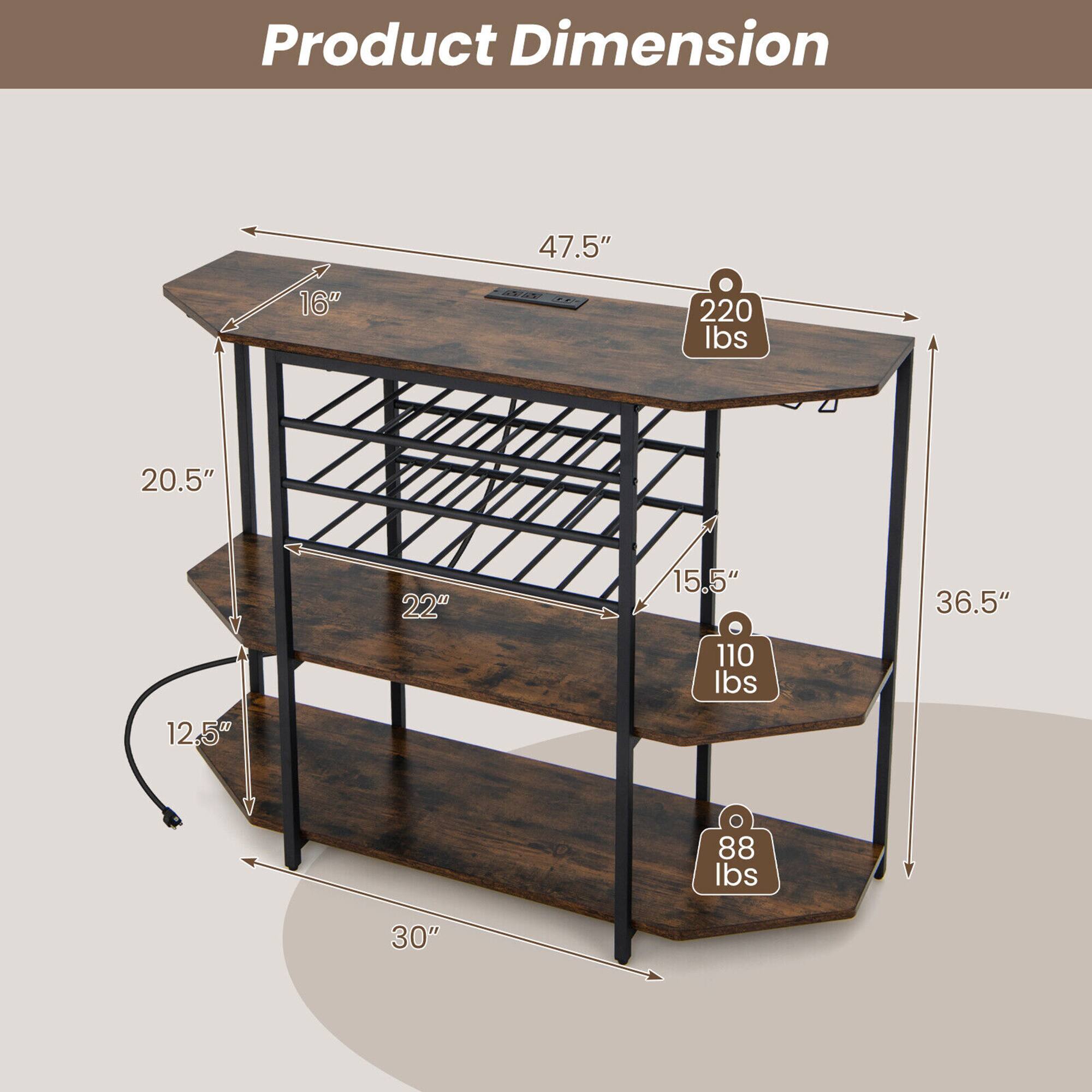 Product Dimension

- Length: 47.5"
- Width: 16"
- Height: 36.5"
- Shelf 1: 20.5" (Depth) x 22" (Width) - 220 lbs capacity
- Shelf 2: 15.5" (Depth) x 22" (Width) - 110 lbs capacity
- Shelf 3: 12.5" (Depth) x 22" (Width) - 88 lbs capacity
- Step Width: 30"
