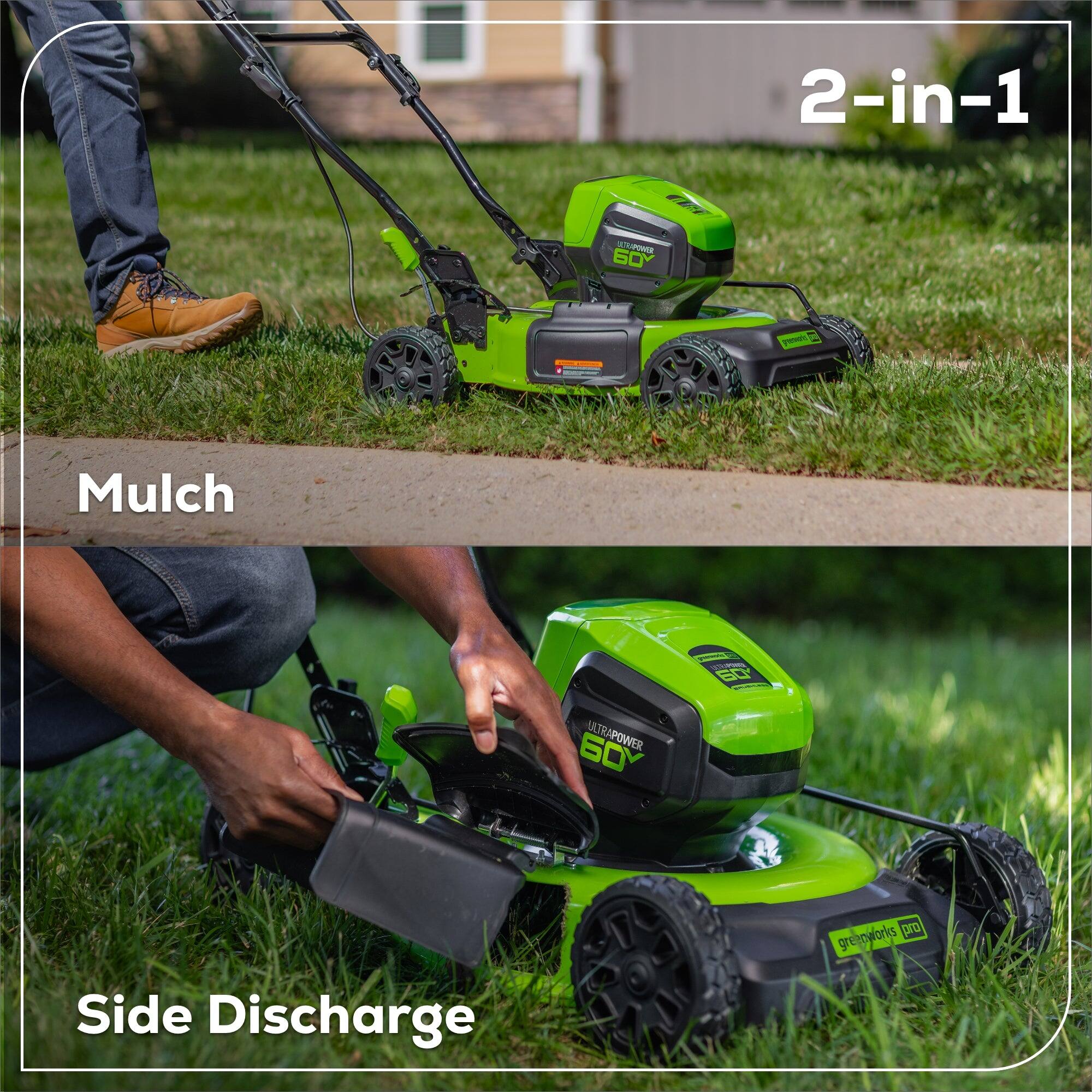 2-in-1  
Mulch  
Side Discharge  
60 ULTRAPOWER 60Y  
Pro  
Greenworks