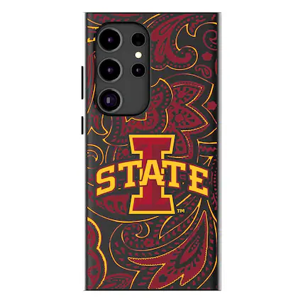 Front. Keyscaper - Iowa State Cyclones Paisley Galaxy Magnetic Bump Case - S24 - Black.