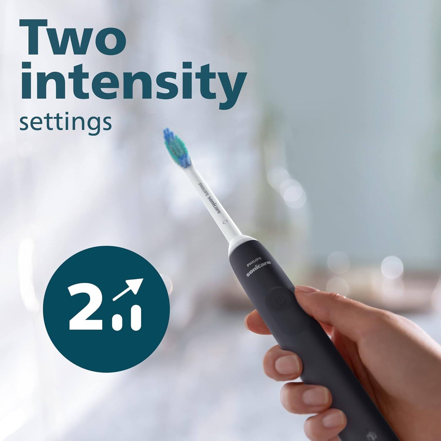 Two intensity settings  
PHILIPS sonicare CJ 2  
PHILIPS sonicare