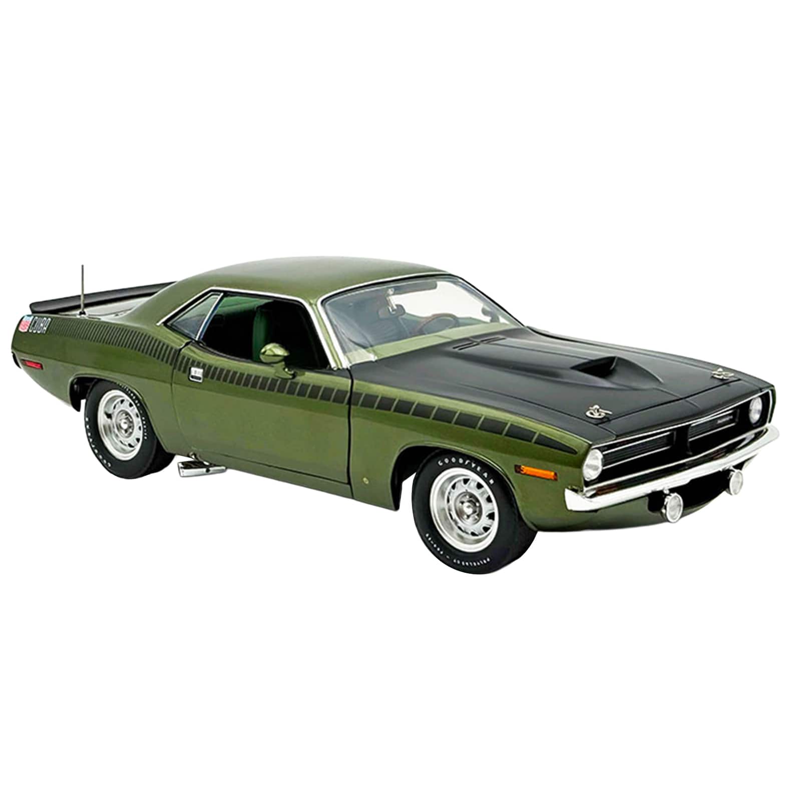 1970 Plymouth AAR Cuda Ivy Green Metallic with Black Stripes & Green Interior Limited Ed 1/18 Diecast Model Car by ACME price history on PriceWatchPro