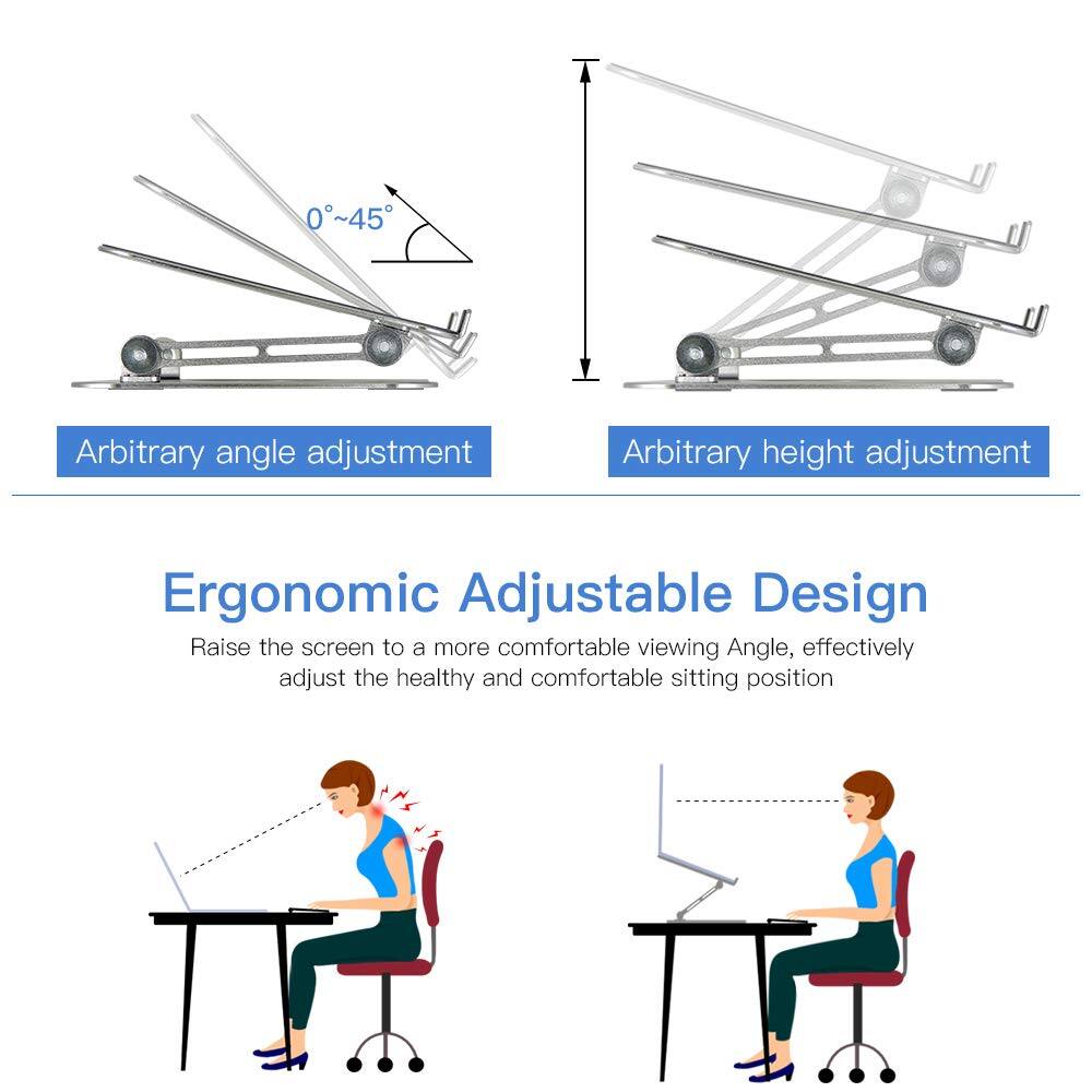 0°~45° Arbitrary angle adjustment  
Arbitrary height adjustment  

Ergonomic Adjustable Design  
Raise the screen to a more comfortable viewing angle, effectively adjust the healthy and comfortable sitting position