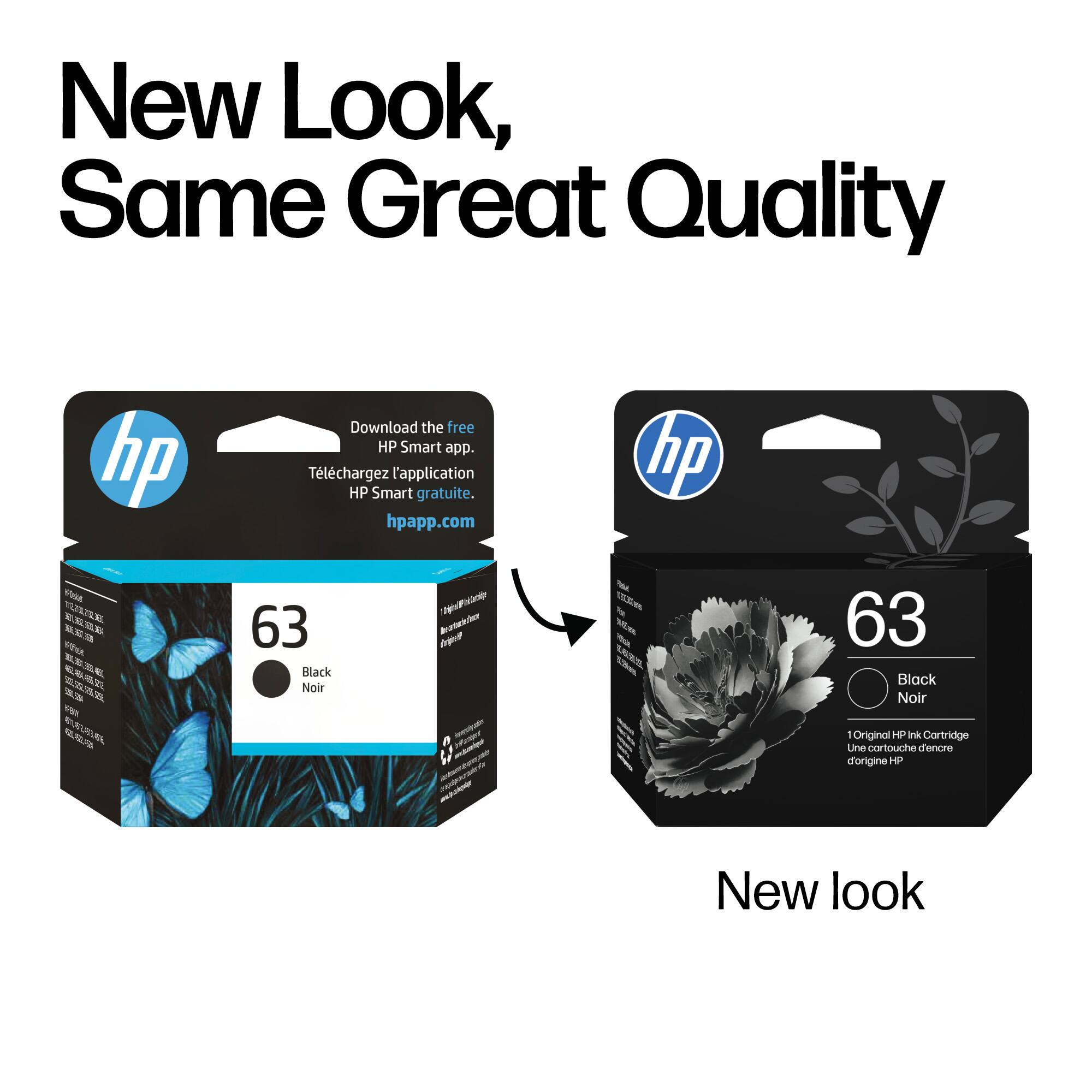 New Look, Same Great Quality

Download the free HP Smart app.  
Téléchargez l'application HP Smart gratuite.  
hpapp.com

63  
Black Noir

New look