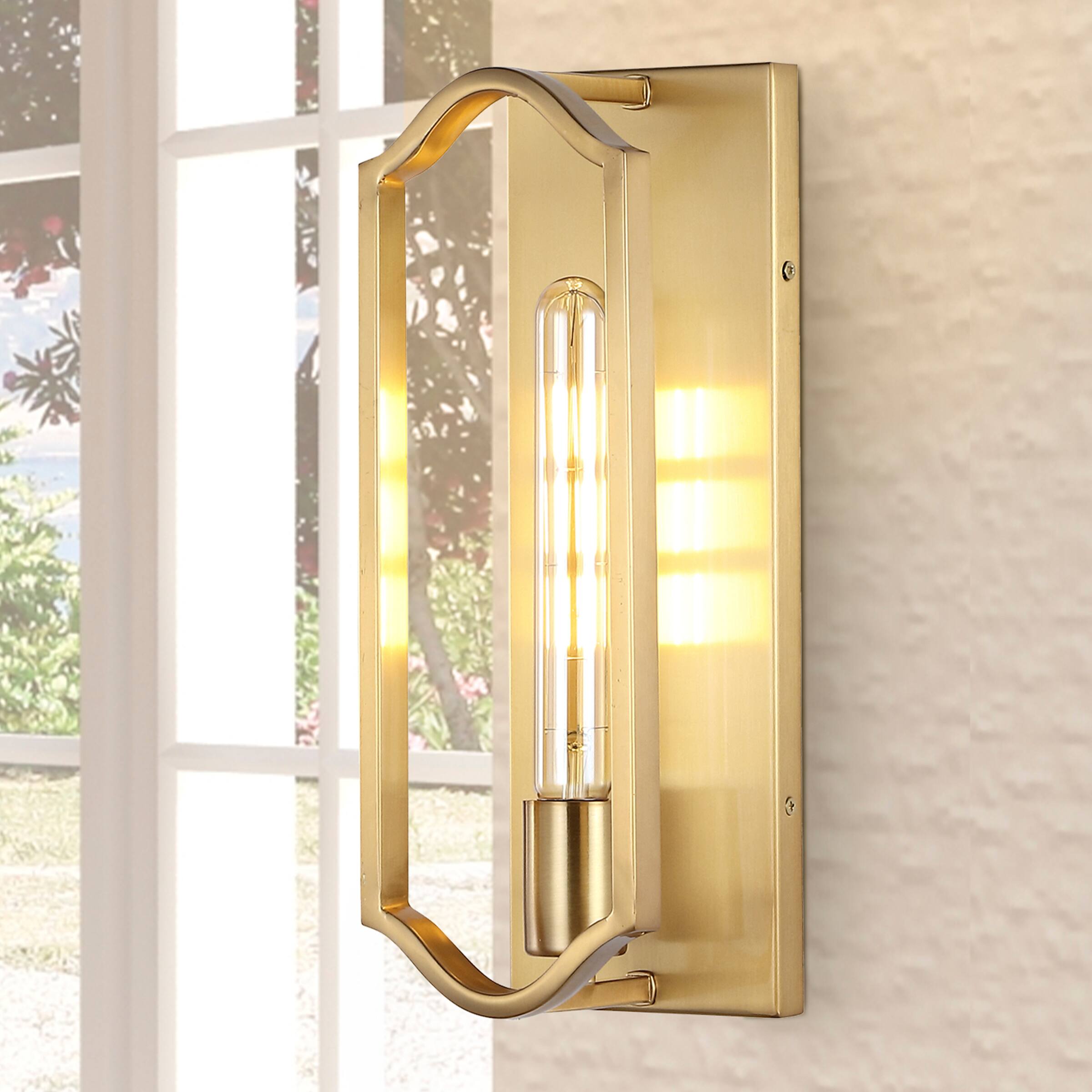 Alt View 7. Jonathan Y - Chloe 4.75" 1-Light Modern Bohemian Iron LED Sconce, Brass Gold - Brass Gold.