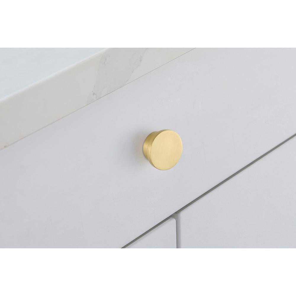 Back. Elegant Decor - Trovon 1.6" Diameter Brushed Gold Oversize Round Knob Multipack (Set of 10) - Brushed Gold.