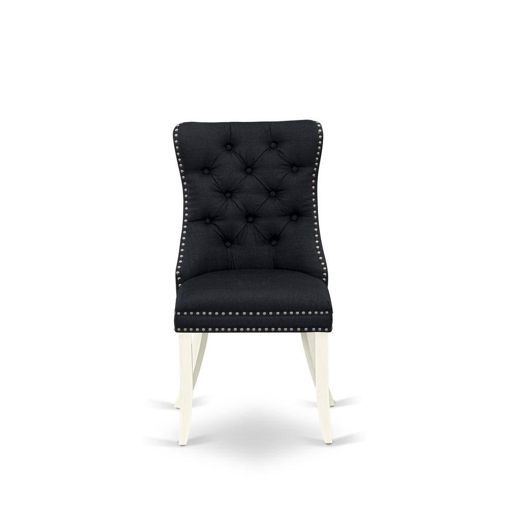 Angle. East West Furniture - Parson Dining Chairs - White.