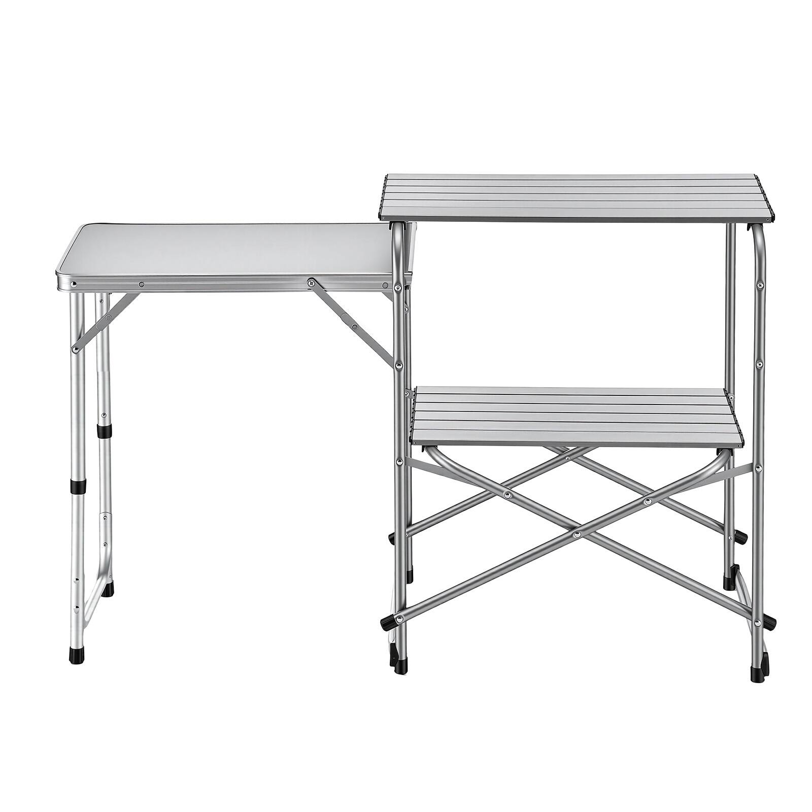 VEVOR Camping Kitchen Table, Slim Fold Cook Station, Portable Folding ...