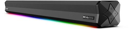 Left. Monster - 36" Indoor/Outdoor Dolby Atmos Soundbar with Bluetooth 5.3, IPX4 Water Resistance & Gaming LED Lights.