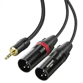 Neewer - 3.5mm TRS to Dual XLR Breakout Cable, 10ft - Black