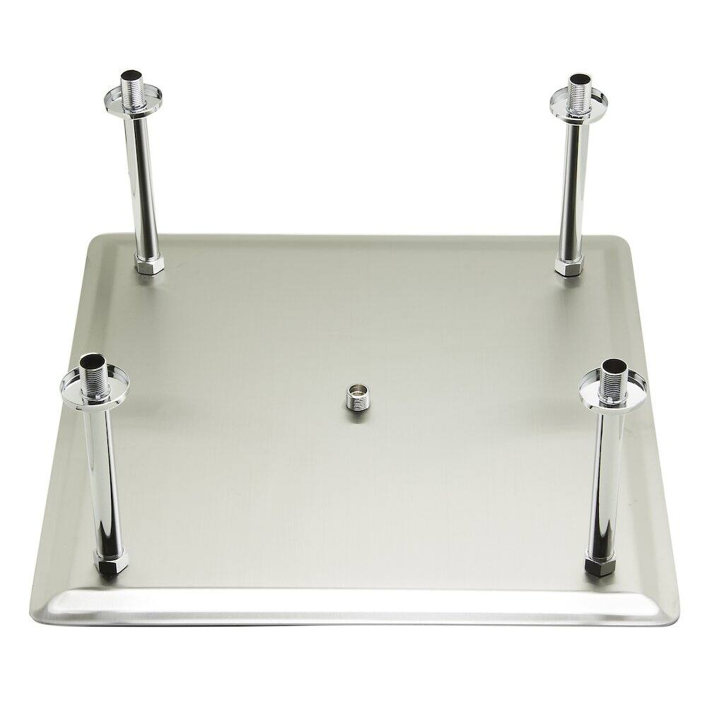 Back. Alfi - 20" Square Brushed Solid Stainless Steel Ultra Thin Rain Shower Head - Stainless Steel.