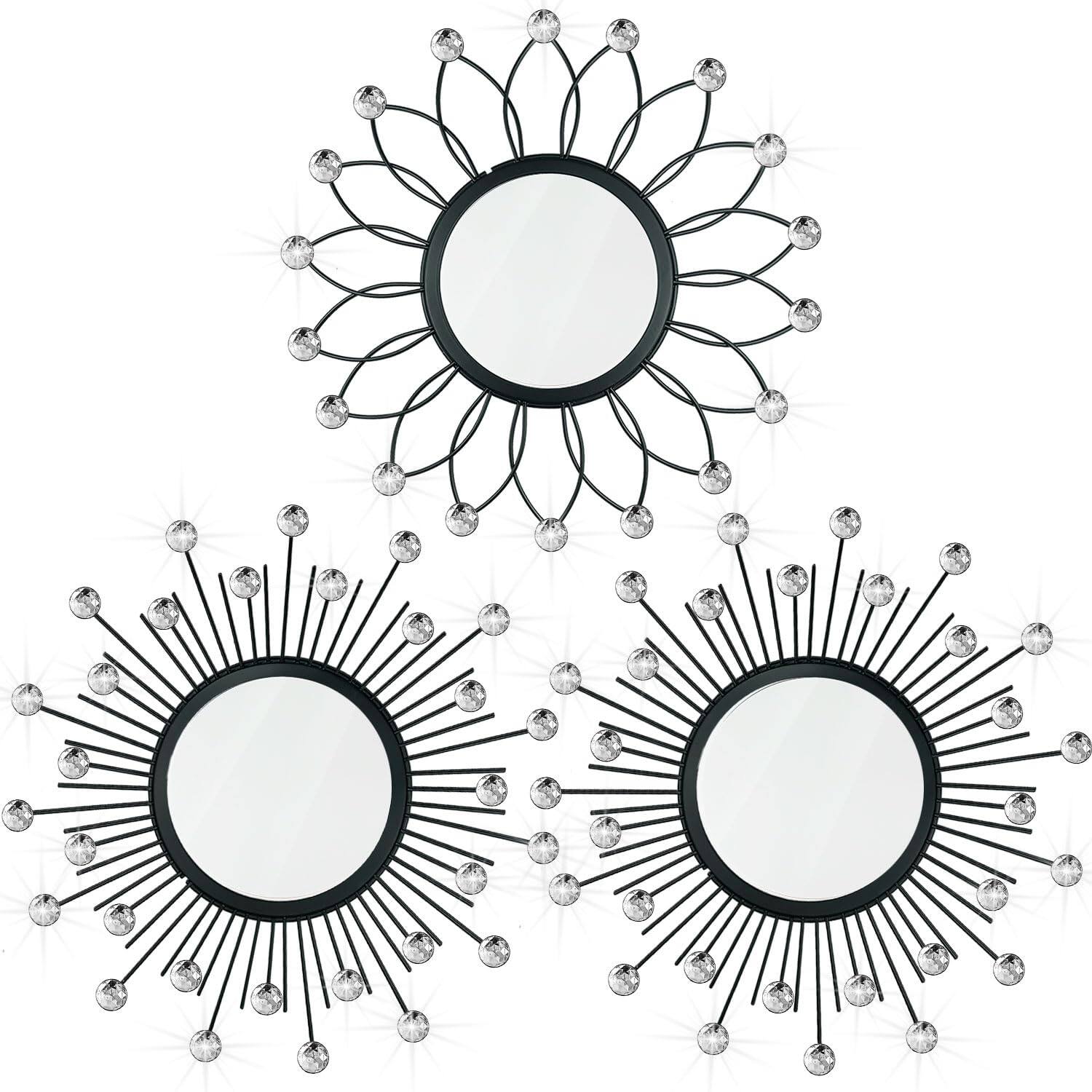 Black Crystal Flower+Sunburst