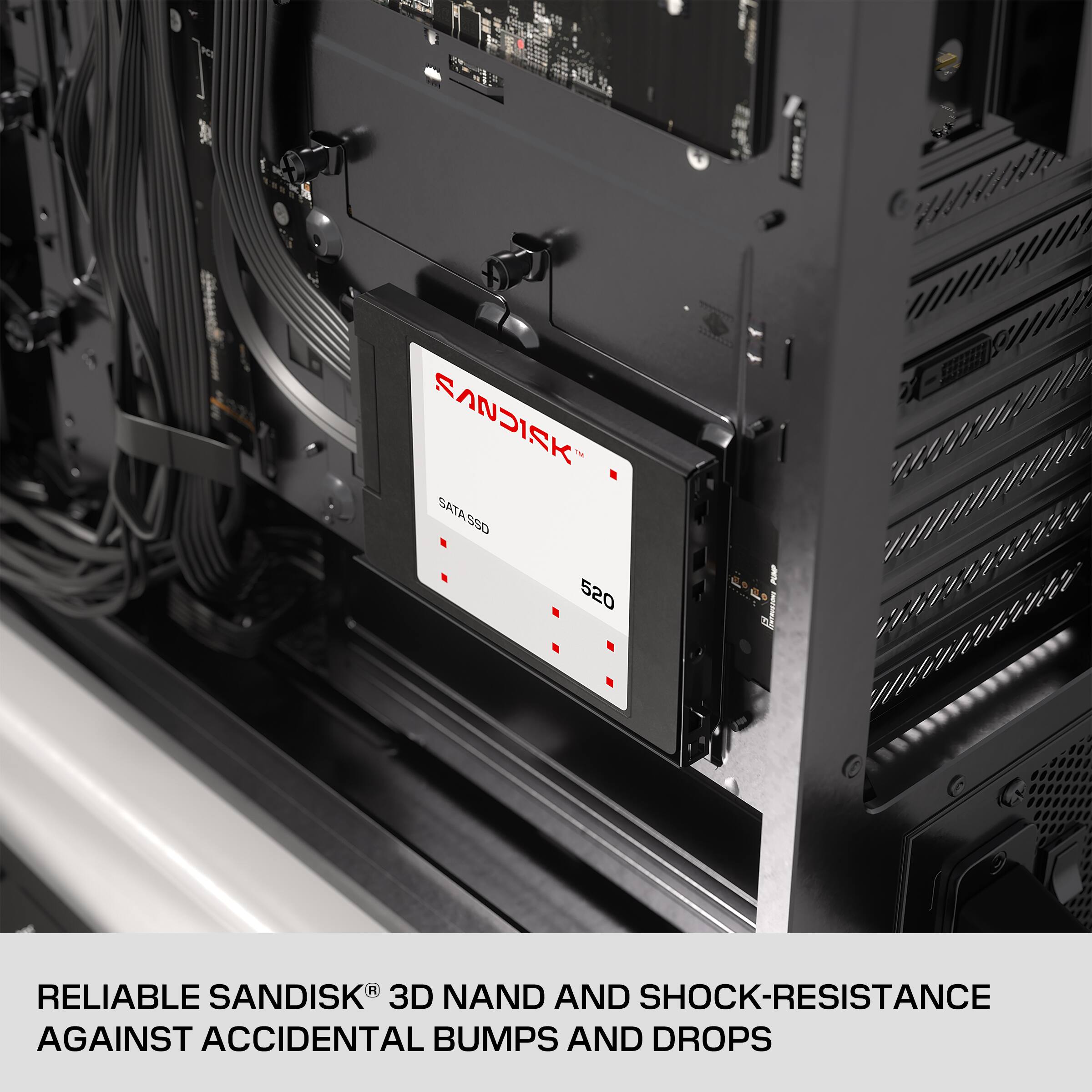 SANDISK MT SATA SSD 520

RELIABLE SANDISK 3D NAND AND SHOCK-RESISTANCE AGAINST ACCIDENTAL BUMPS AND DROPS