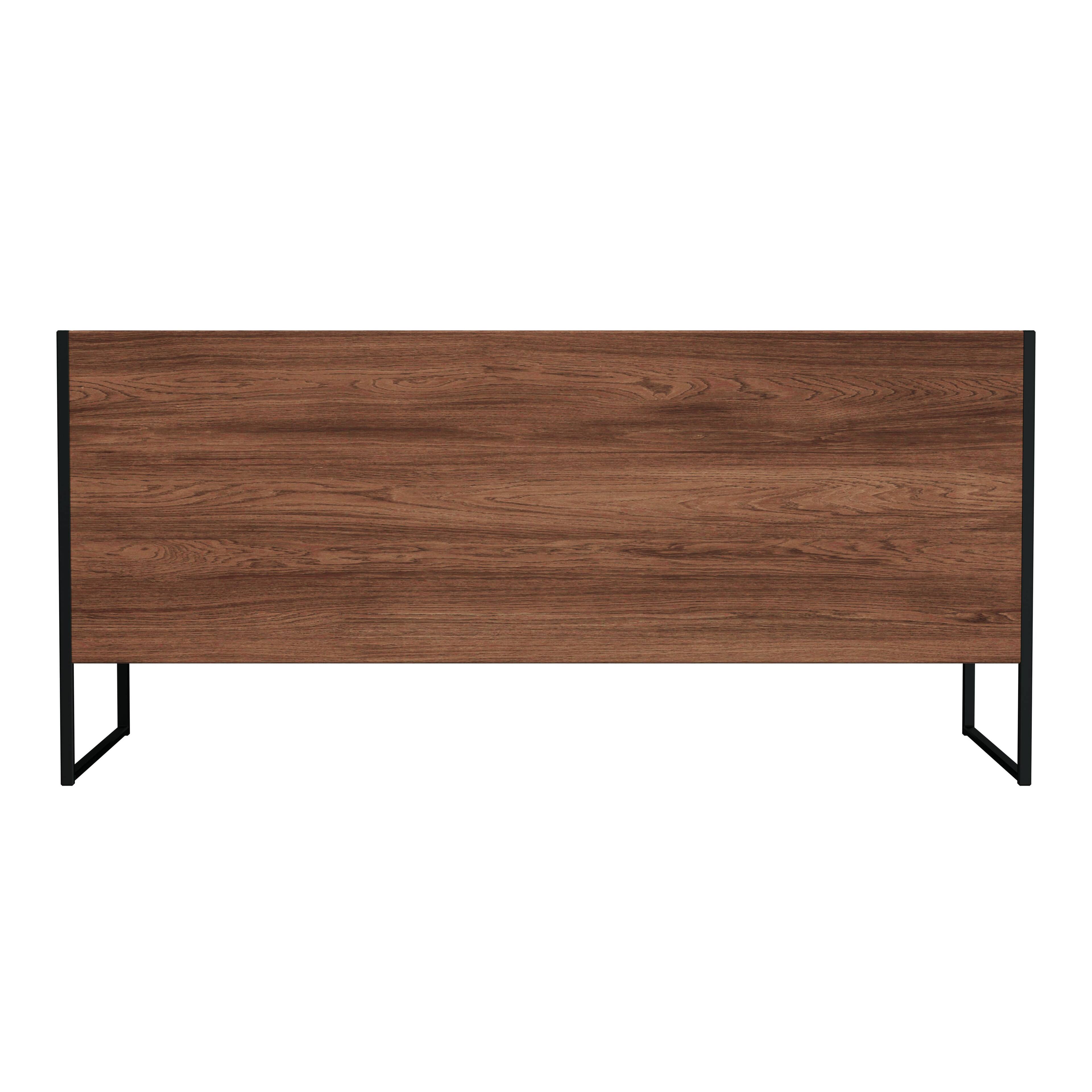 Alt View 5. Butler Specialty - Drake 64 in. W Rectangular Iron and Wood 6 Drawer Executive Desk - Medium Brown.