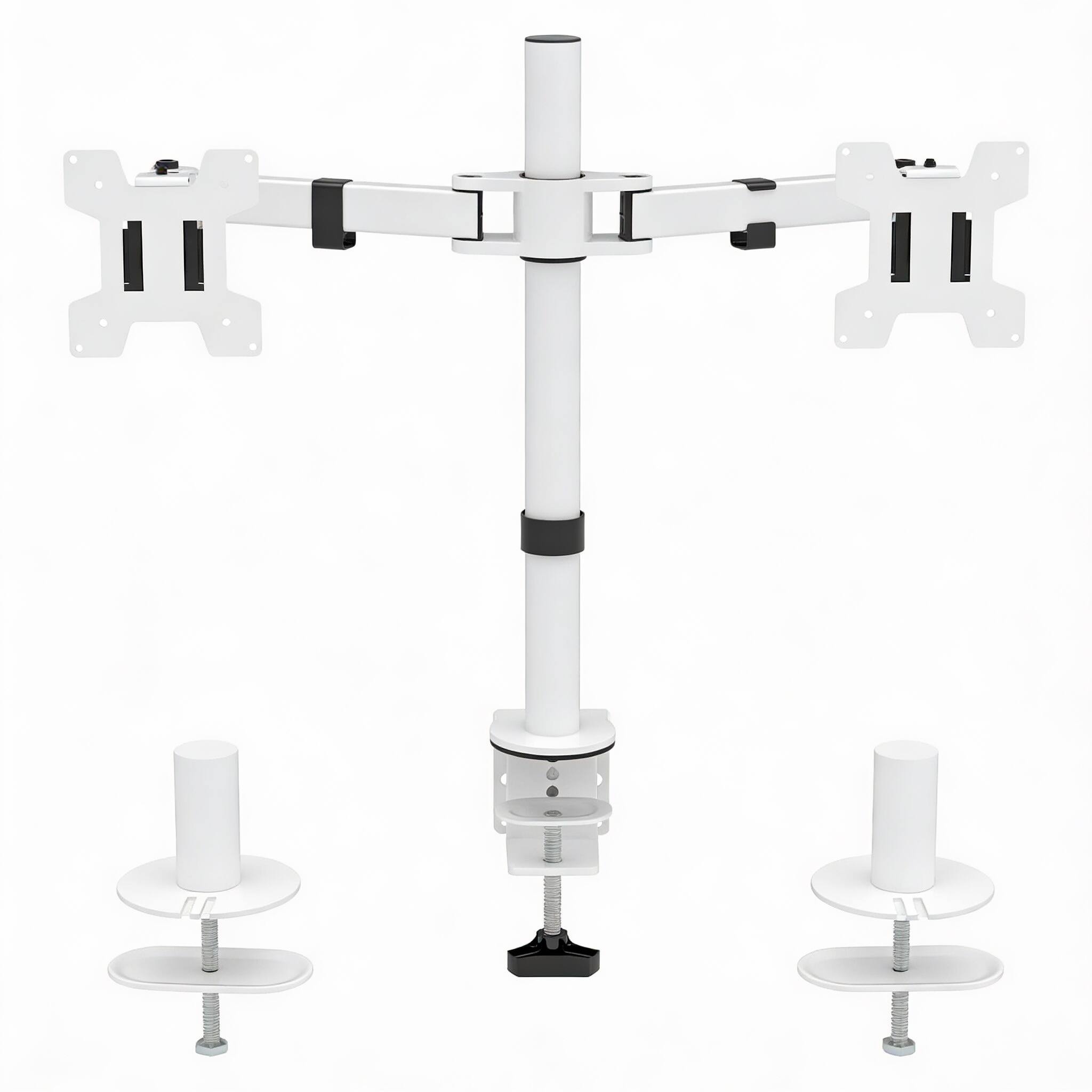 White-Desk Mount Dual 27" 22lbs