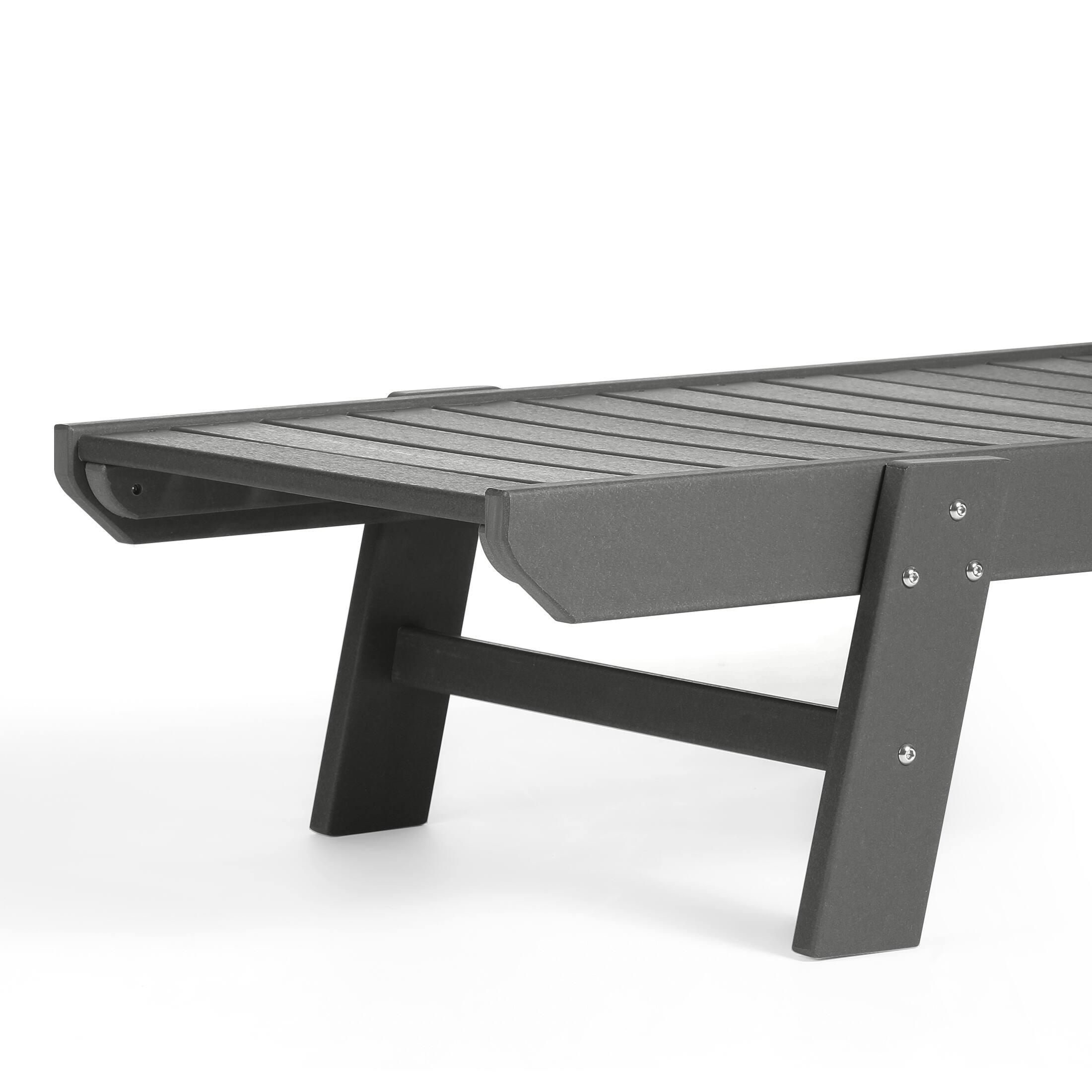 Alt View 4. WestinTrends - WestinTrends Malibu Poly Reclining Chaise Lounge - Gray.