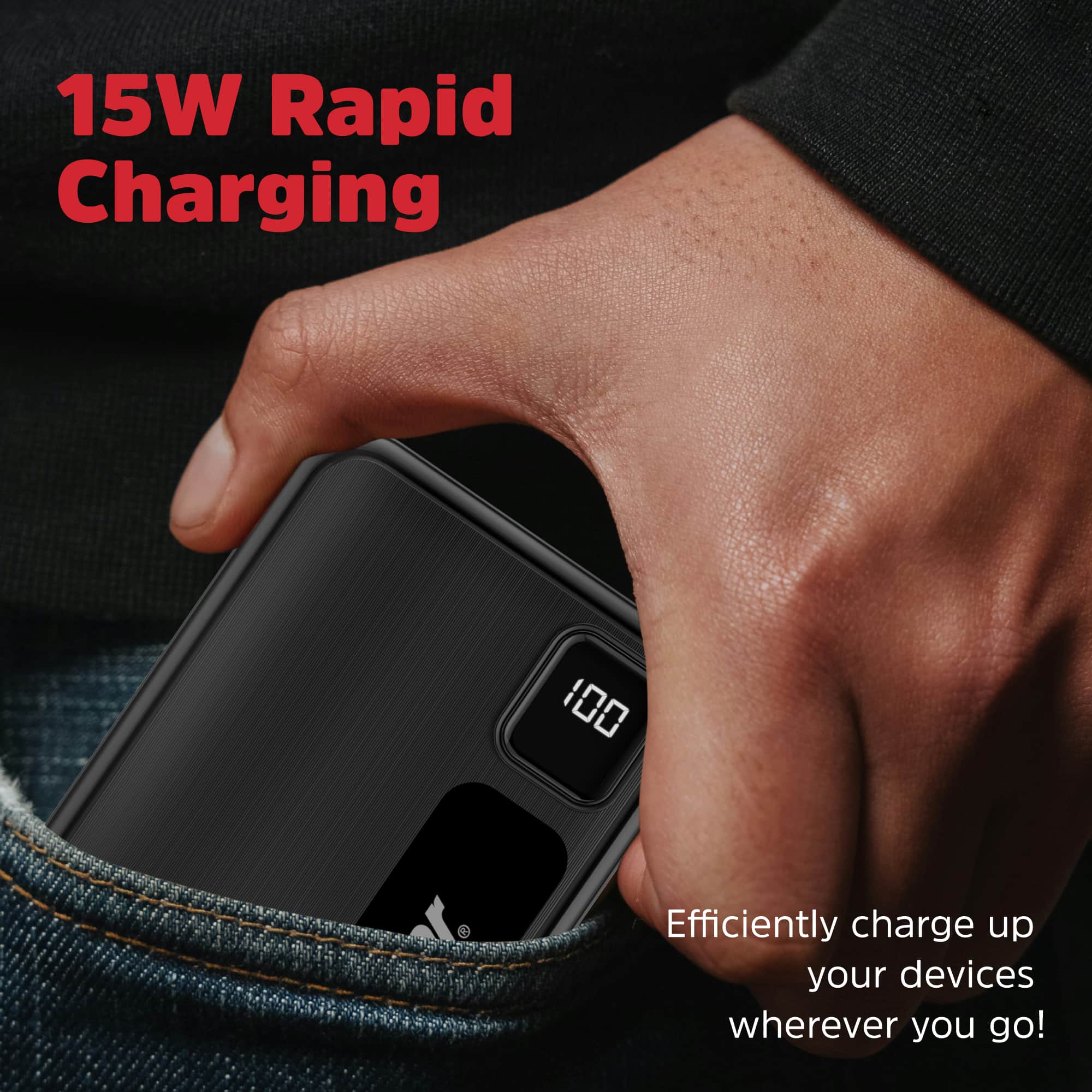 15W Rapid Charging: Efficiently charge up your devices wherever you go!