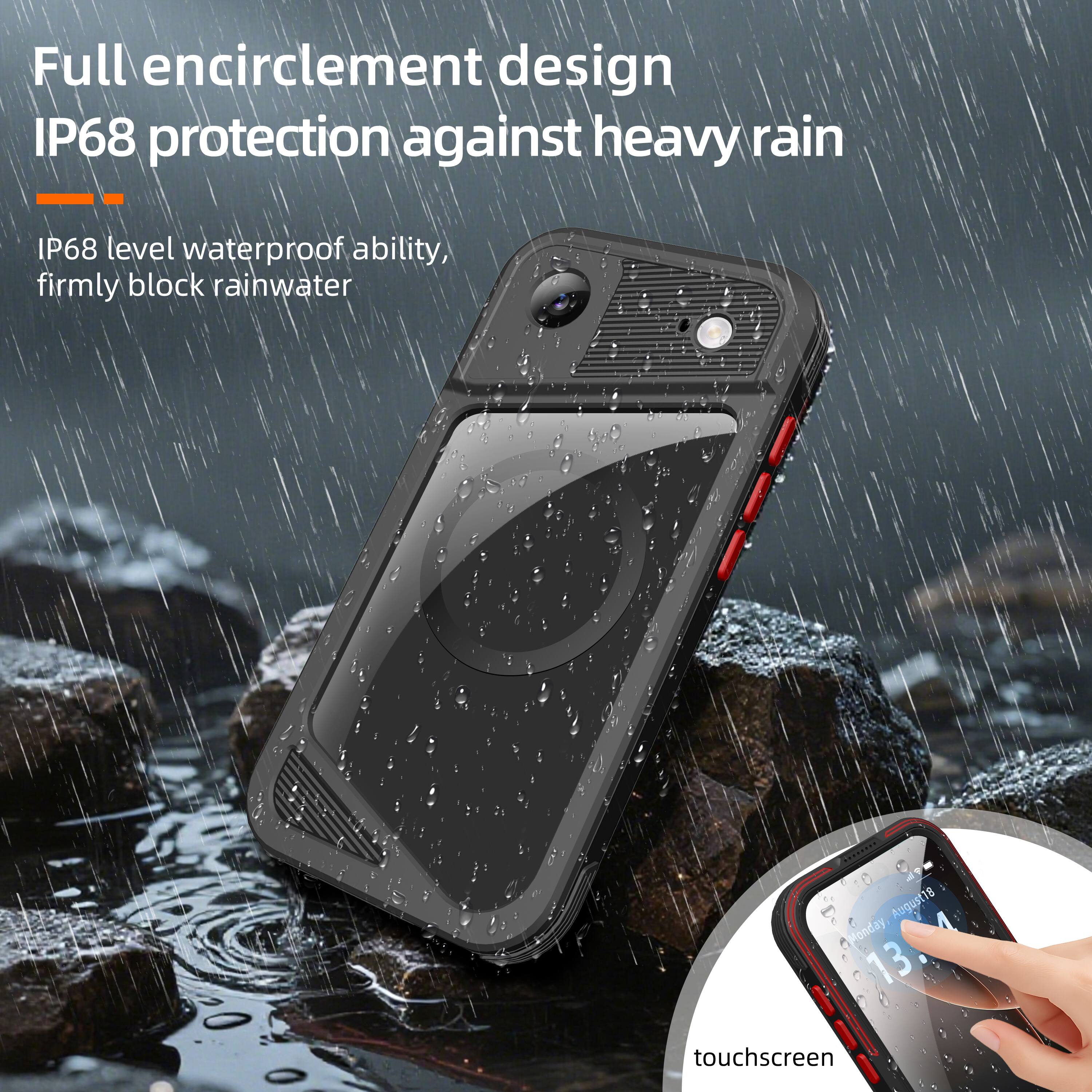 Full encirclement design IP68 protection against heavy rain - IP68 level waterproof ability, firmly block rainwater

1S August 18 Monday 13 touchscreen