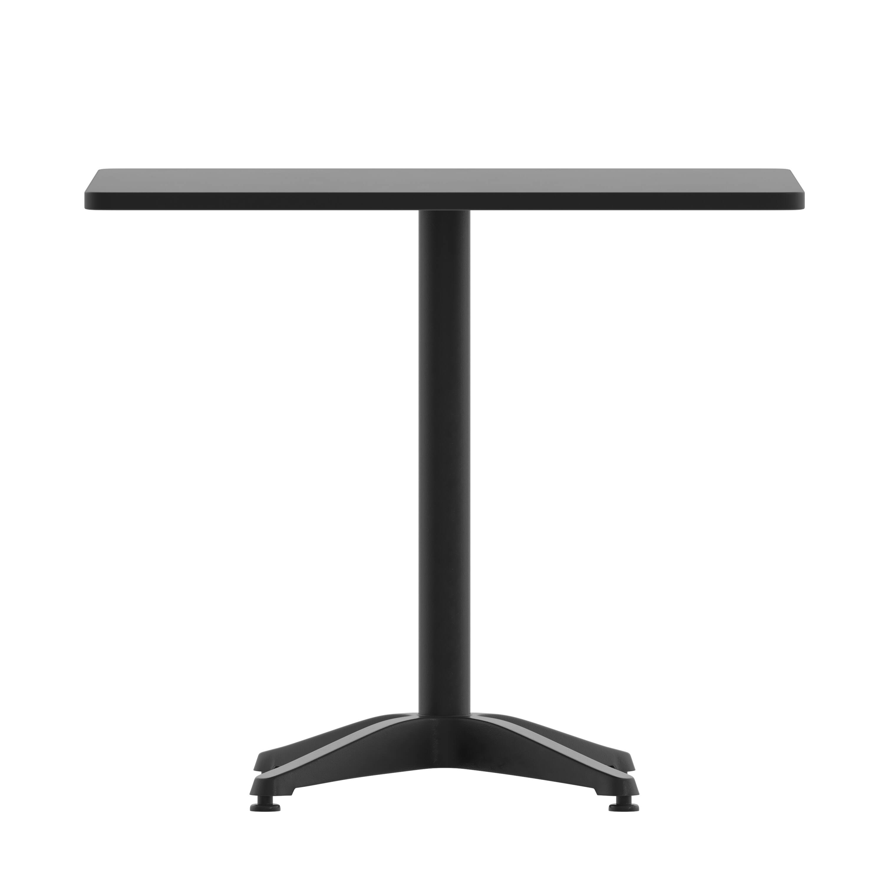 Alt View 7. Emma + Oliver - 31.5'' Square Aluminum Indoor-Outdoor Table with Base - Black.