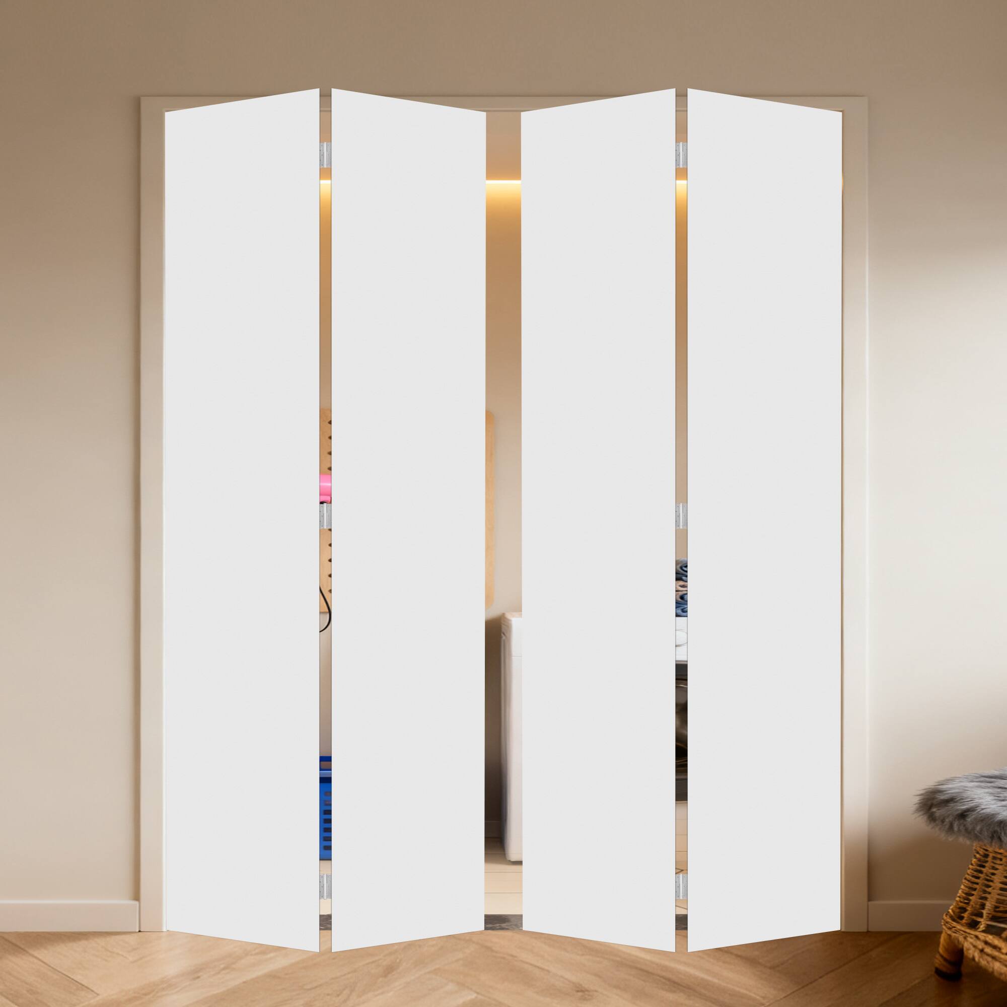 Alt View 5. Boyel Living - Milk White Modern 2-Panel Barn Sliding Door 30-in L x 0.75-in W x 80-in H with Hardware Kit - Milk White.