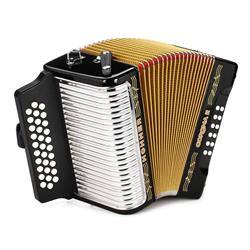 Angle. Hohner - Hohner 3500GB Corona II Diatonic Accordion (GCF Keys, Jet Black).