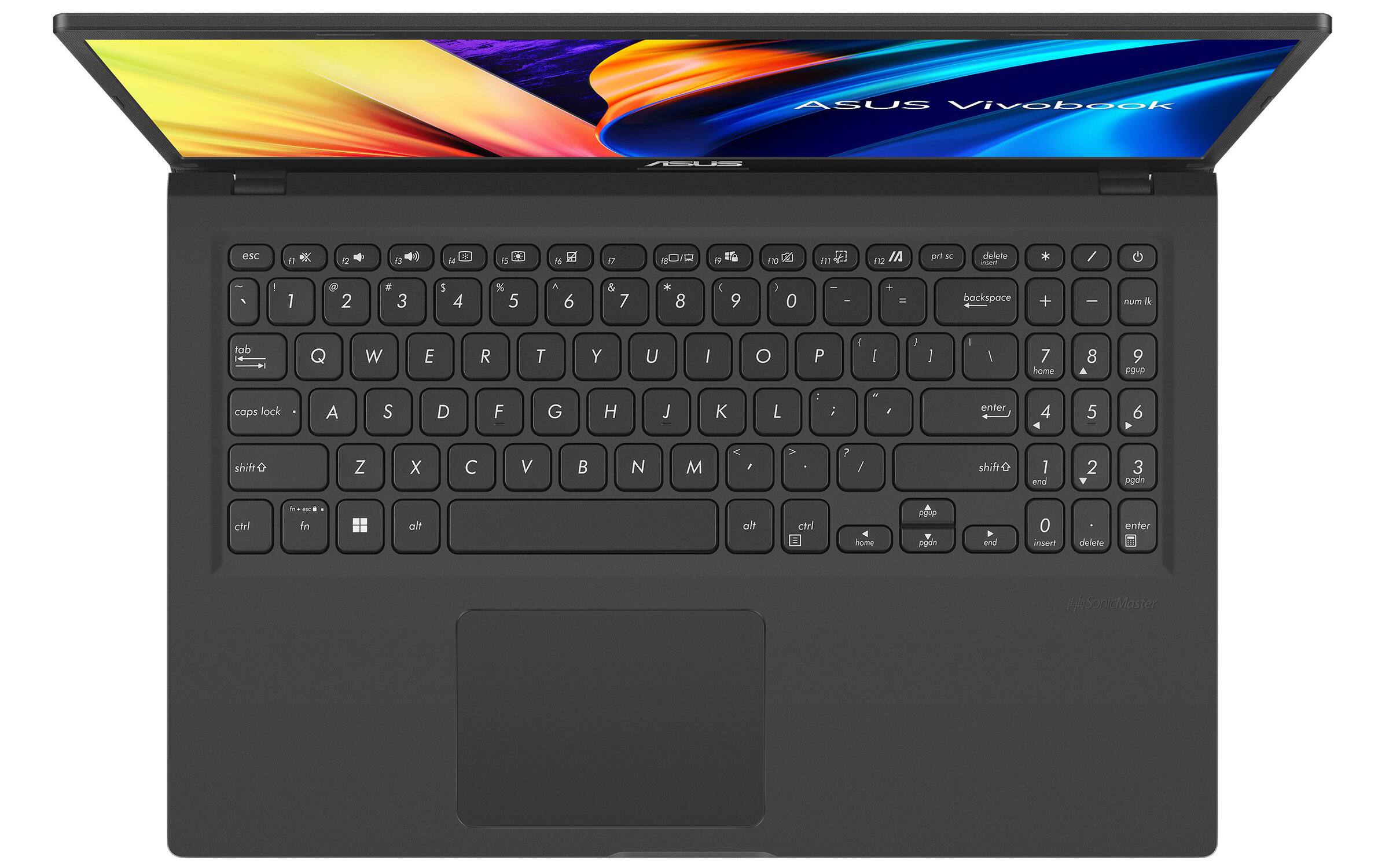 ASUS Vivobook T esc Fl K 12  H IS M 1 O I = ne c m 4 112 IA pr DC delete insrt * / 4 - 1 3 2 e 3 5 4 % 5 A 6 & 7 * 8 : 9 ) 0 - I + - backspace + I num  tab Q W E R T Y U I O P  I I J I I 7 home 8 9 pgup caps lock A S D F G H J K L : ; e , enter 4 5 6 shift e Z X C V  N M < , V ? / shift 1 end 2 3 pgdn cfrl fn alt alt ctrl home ppup podn end 0 insert delete enter a ySoniMaster