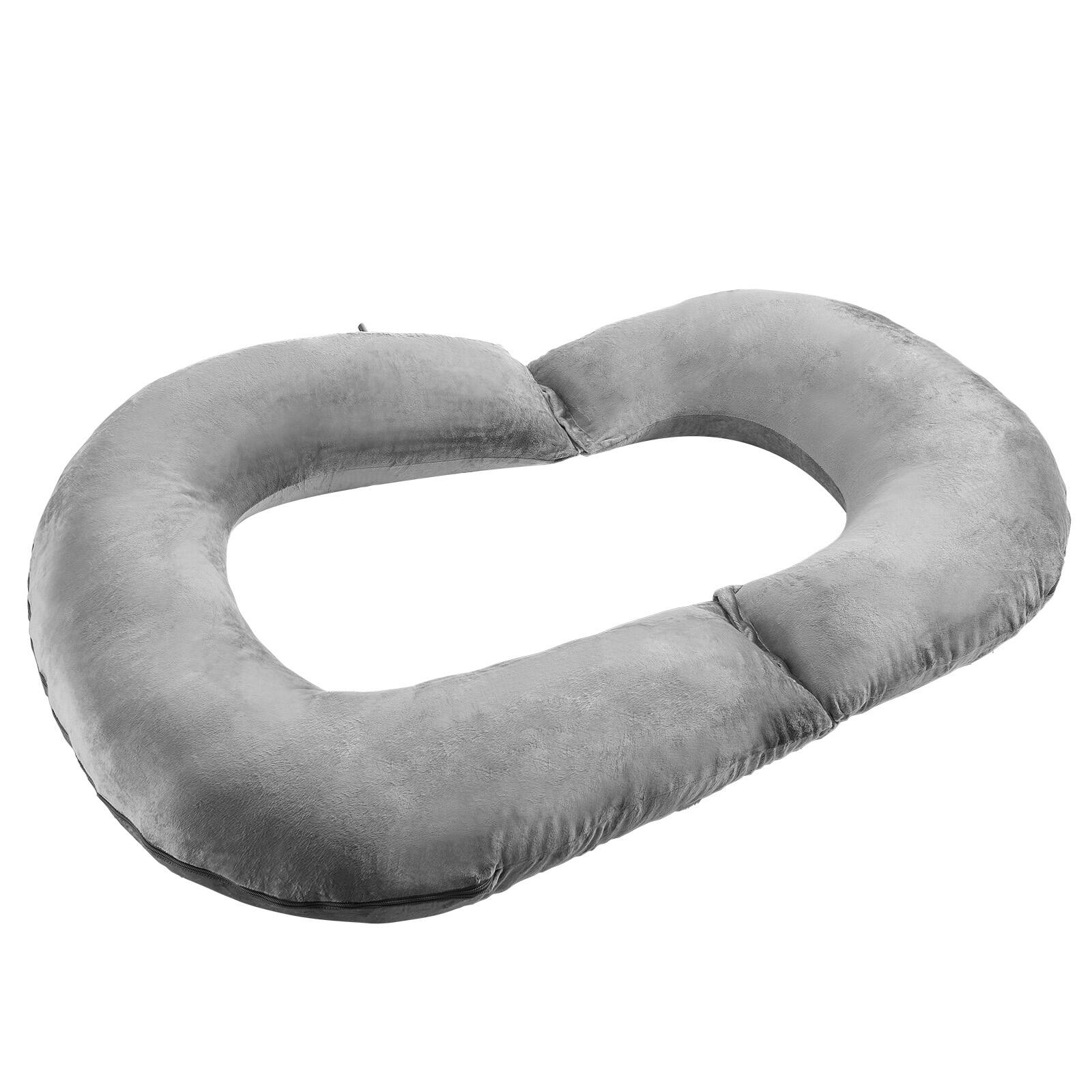 Alt View 5. VEVOR - Reading Pillow, Large Size U-Shaped Sitting up Pillow, Washable Bed Pillow with Soft Velvet, Bed Rest Back Pillow - Grey.