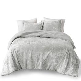 Gracie Mills - Graciela Luxe Crushed Velvet Reversible Comforter Set - Silver