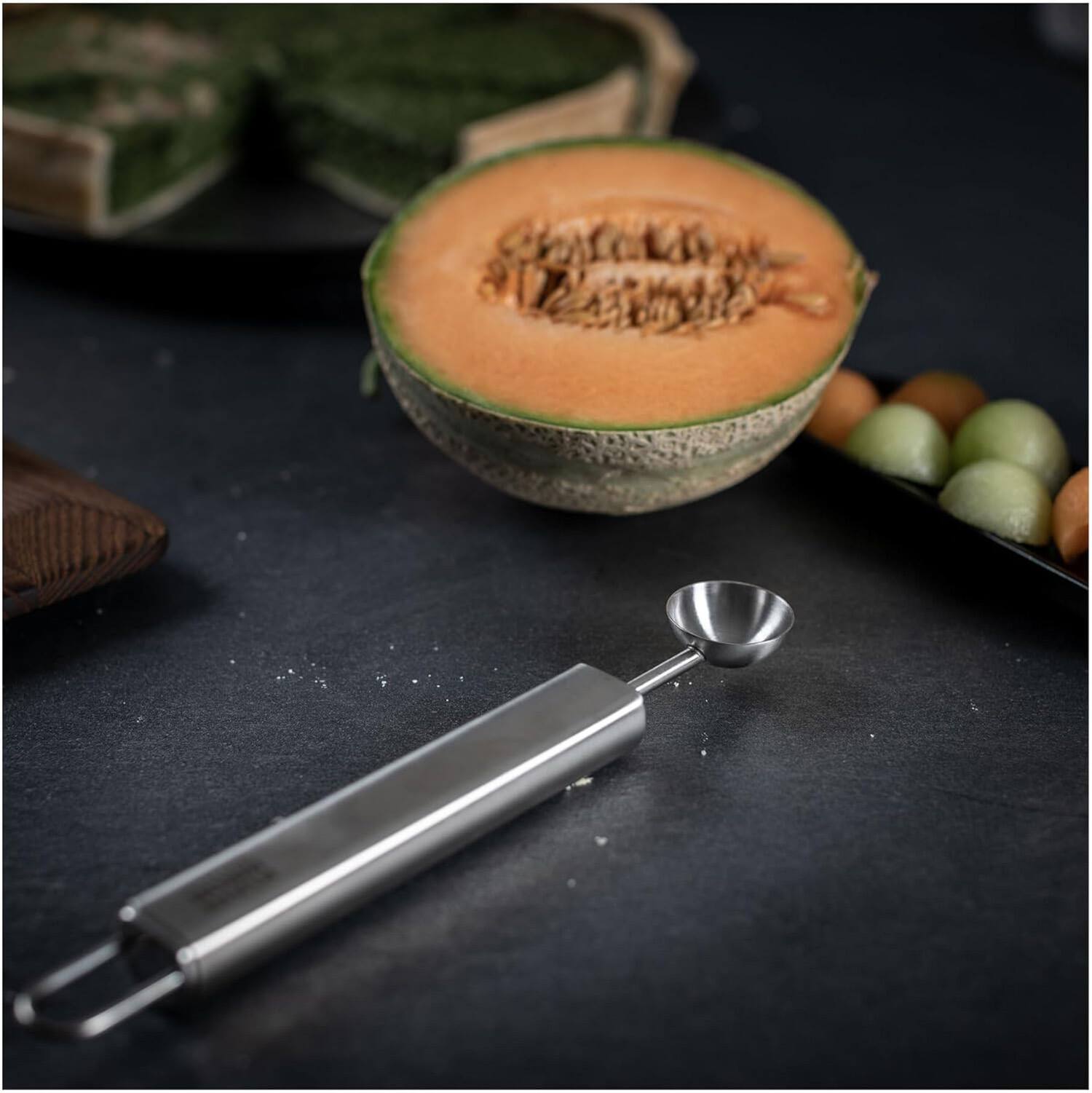 Alt View 2. Kuhn Rikon - Essential Melon Baller with Stainless Steel Scoop for Melon, Fruit & Cookie Dough - Silver.
