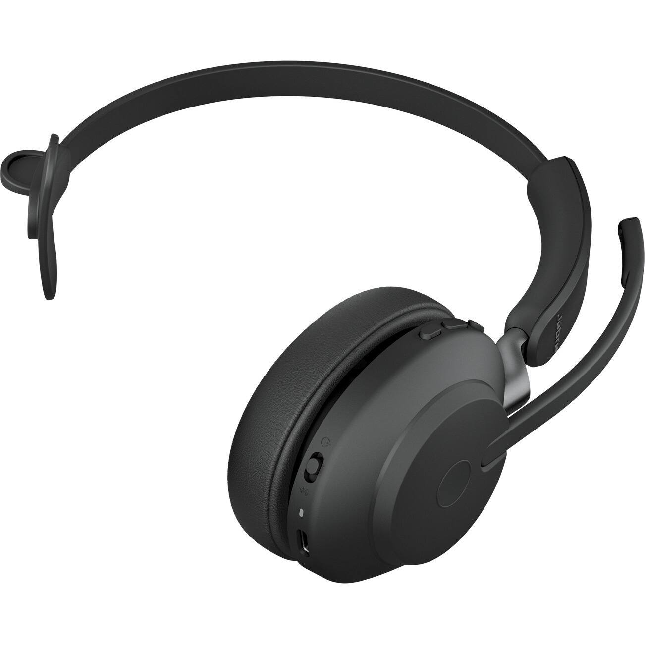 Alt View 3. Jabra - Jabra Evolve2 65 Headset - Mono - USB Type A - Wireless - Bluetooth - Over-the-head - Monaural - Supra-aural - Black - Black.