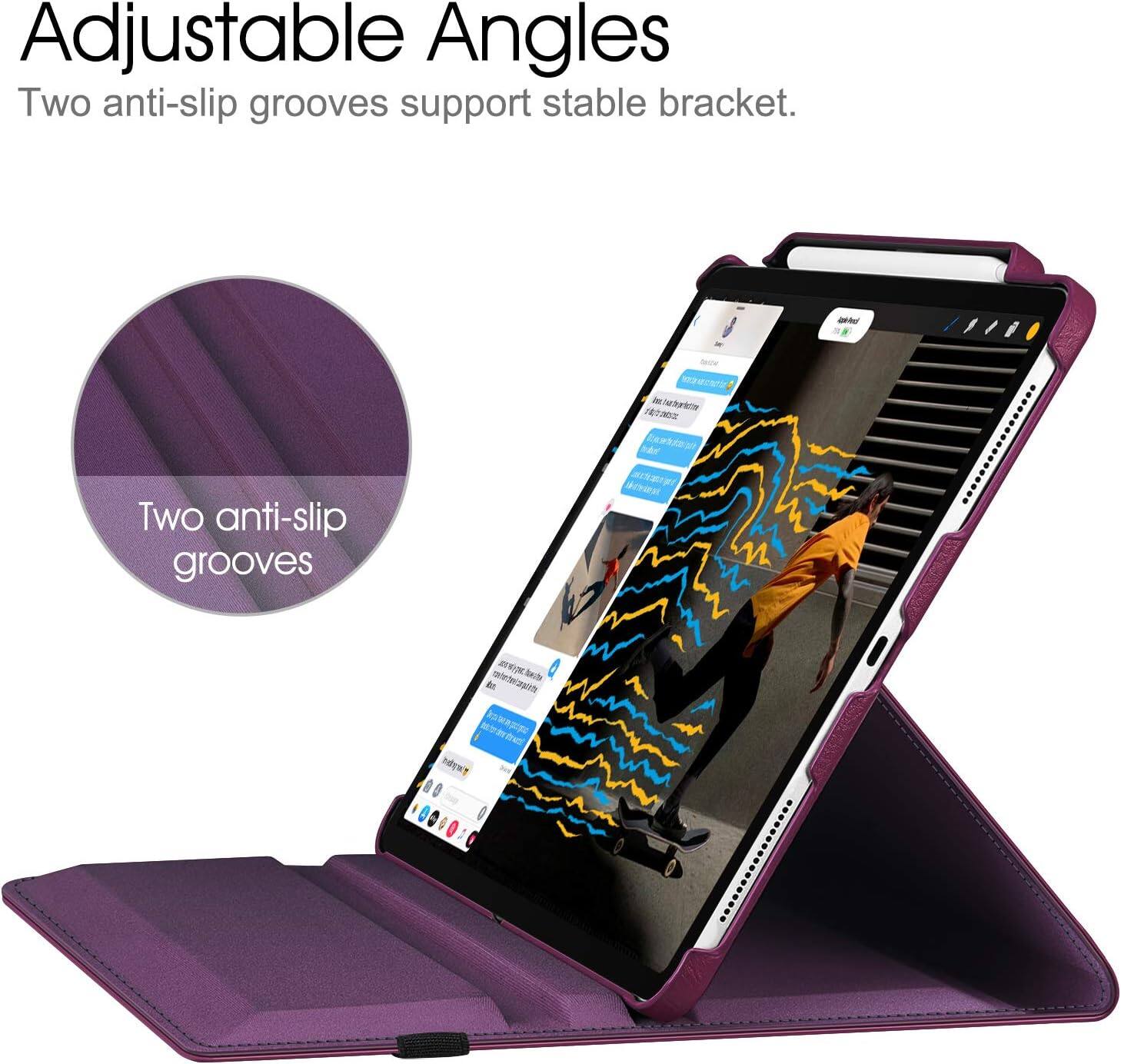Adjustable Angles  
Two anti-slip grooves support stable bracket.  

Two anti-slip grooves