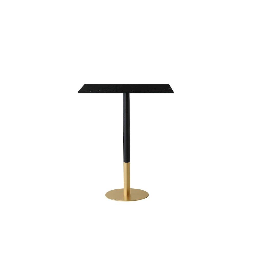 Back. Elegant Decor - Ronan 31.5 Inch Pub Table In Black - Black And Gold.