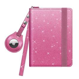 Kitcheniva - Slim RFID Blocking Card Passport Holder Travel Wallet Case With Airtag - Glitter Pink