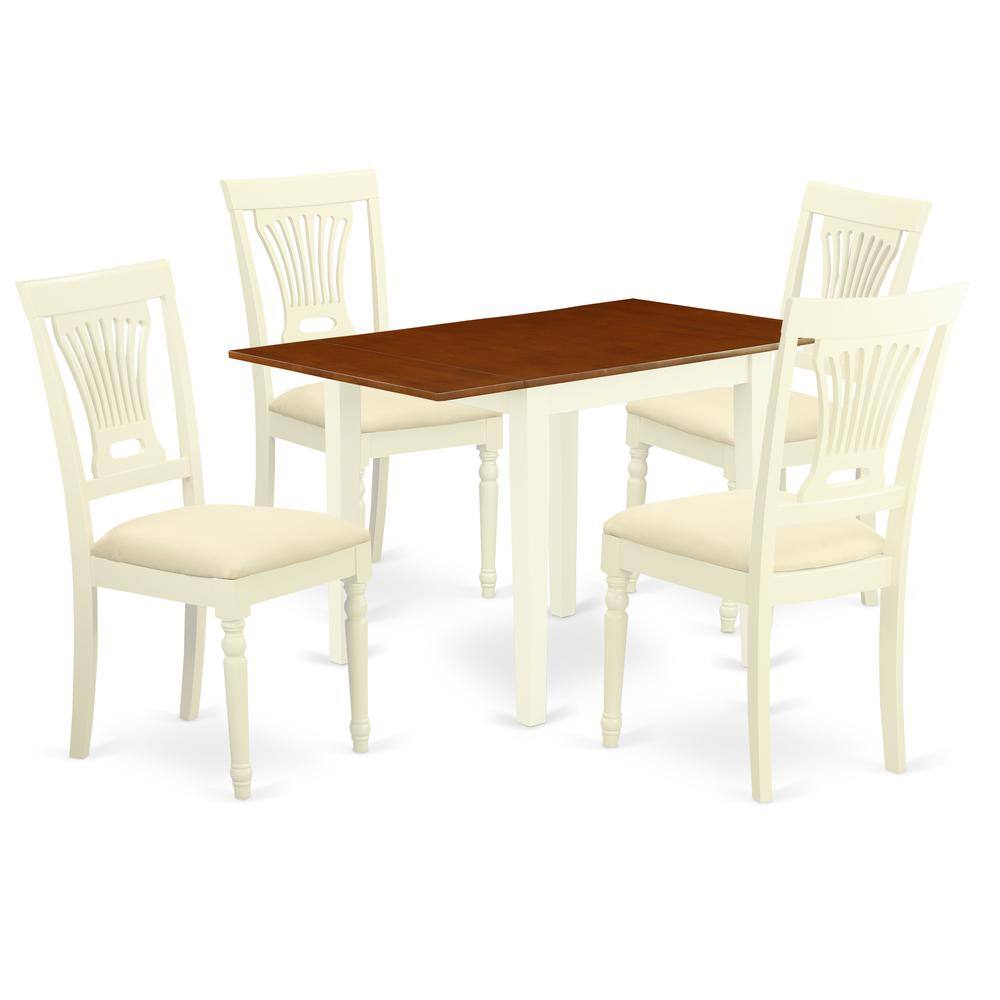 Left. East West Furniture - Dining Room Set Buttermilk & Cherry - Brown.
