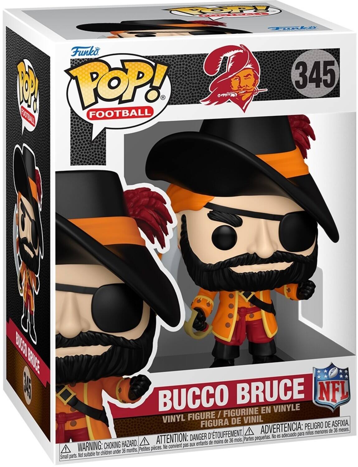 Funko POP! FOOTBALL  
Funko 345  
BUCCO BRUCE NFL FIGURINE EN VINYLE FIGURE / VINYL FIGURA DE VINIL  
ADVERTENCIA: PELIGRO DE ASFIXIA. DANGER: CHOKING HAZARD. ATTENTION: DANGER D'ÉTOUFFEMENT.  
para niños menores de 36 meses, aux enfants de moins de 36 mois.  
Small parts. Not suitable for children under 36 months.