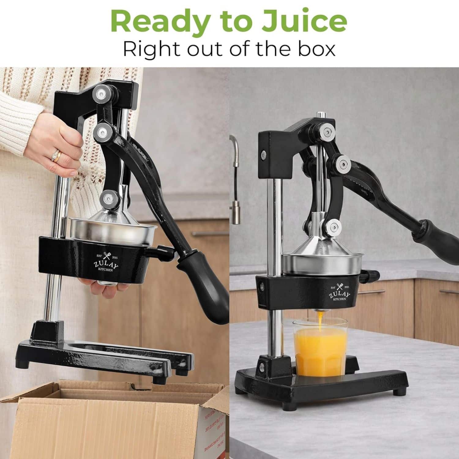 Zulay Kitchen Cast Iron Manual Citrus Press & Orange Squeezer